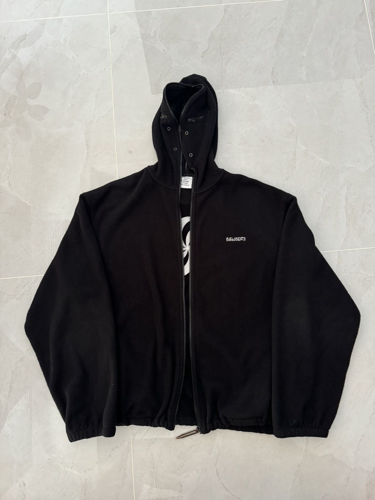 Vetements *RARE* Vetements SS19 Black Gimp Mask Bullet Fleece Hoodie Size US L / EU 52-54 / 3 - 9 Thumbnail