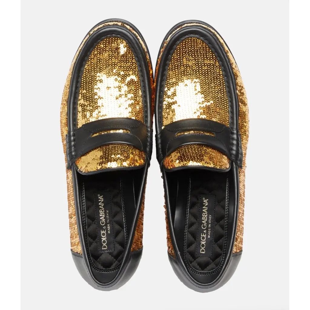 Dolce & Gabbana o1y0125 Penny Loafers in Gold/Black Size US 6.5 / EU 39-40 - 4 Thumbnail