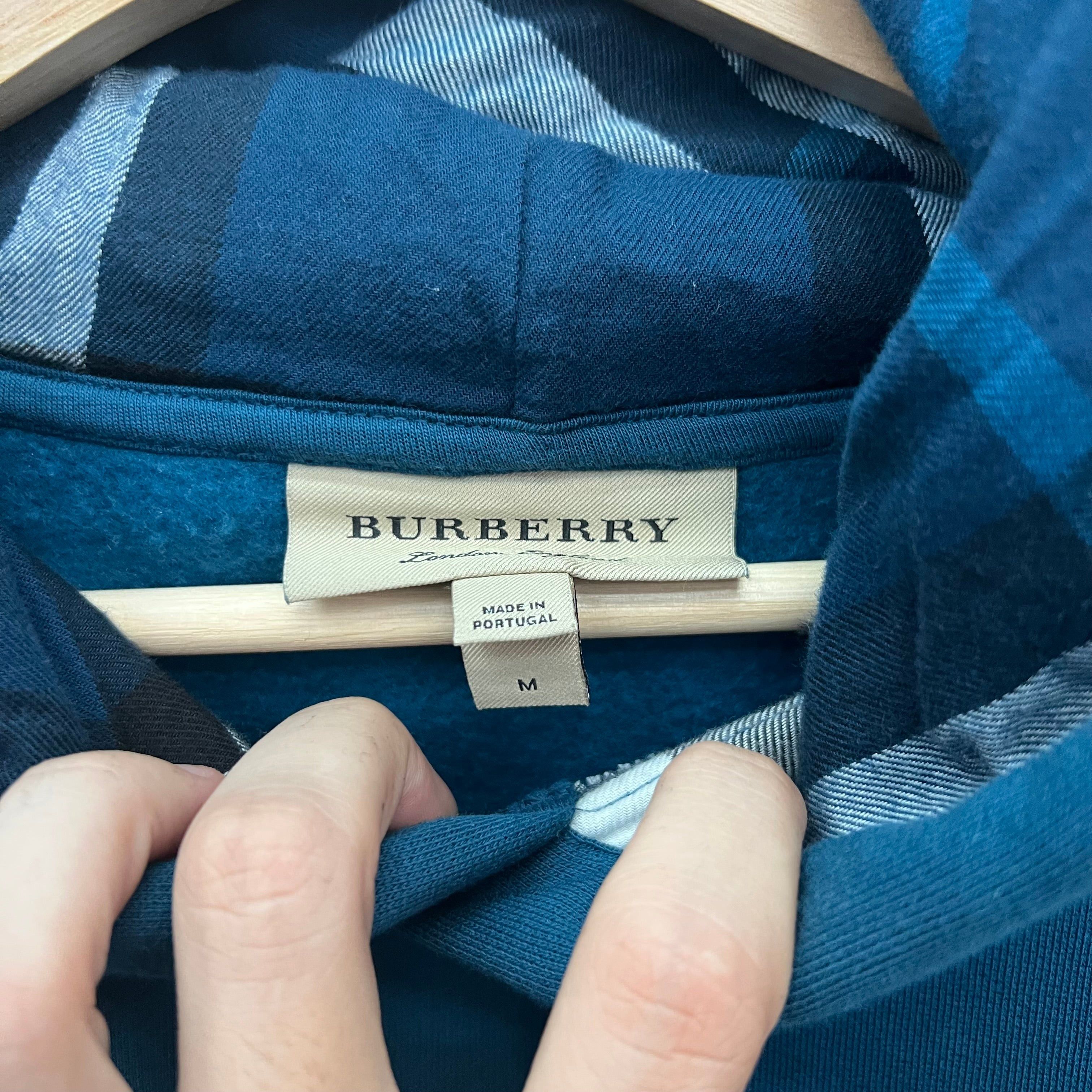 Burberry Burberry Blue Embroidered Hoodie - Size M Size US M / EU 48-50 / 2 - 5 Thumbnail