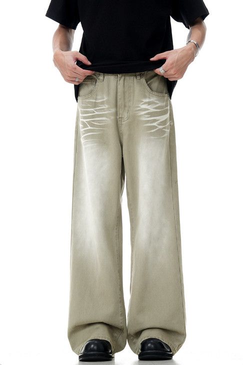 Vintage Men's distressed washed straight loose wide-leg jeans Size US 32 / EU 48 - 1 Thumbnail