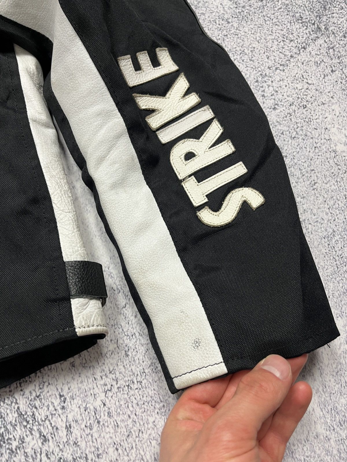 Vintage Crazy Lucky Strike Leather Elements Racing Jacket Moto Rare🔥 Size XS / US 0-2 / IT 36-38 - 9 Thumbnail