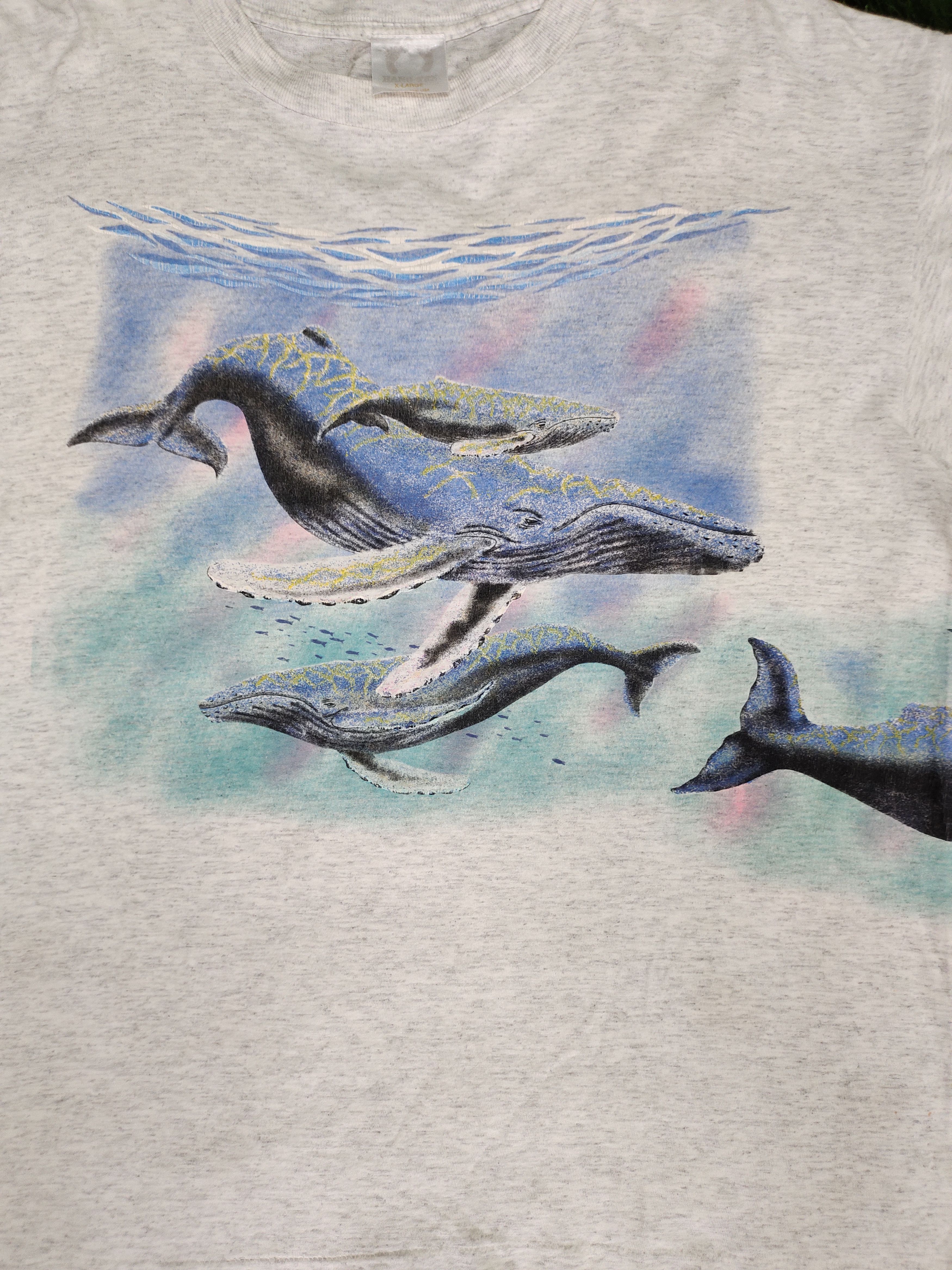 Hang Ten Vintage 90s Hang Ten Blue whales Surfing T-Shirt Size US XL / EU 56 / 4 - 2 Thumbnail