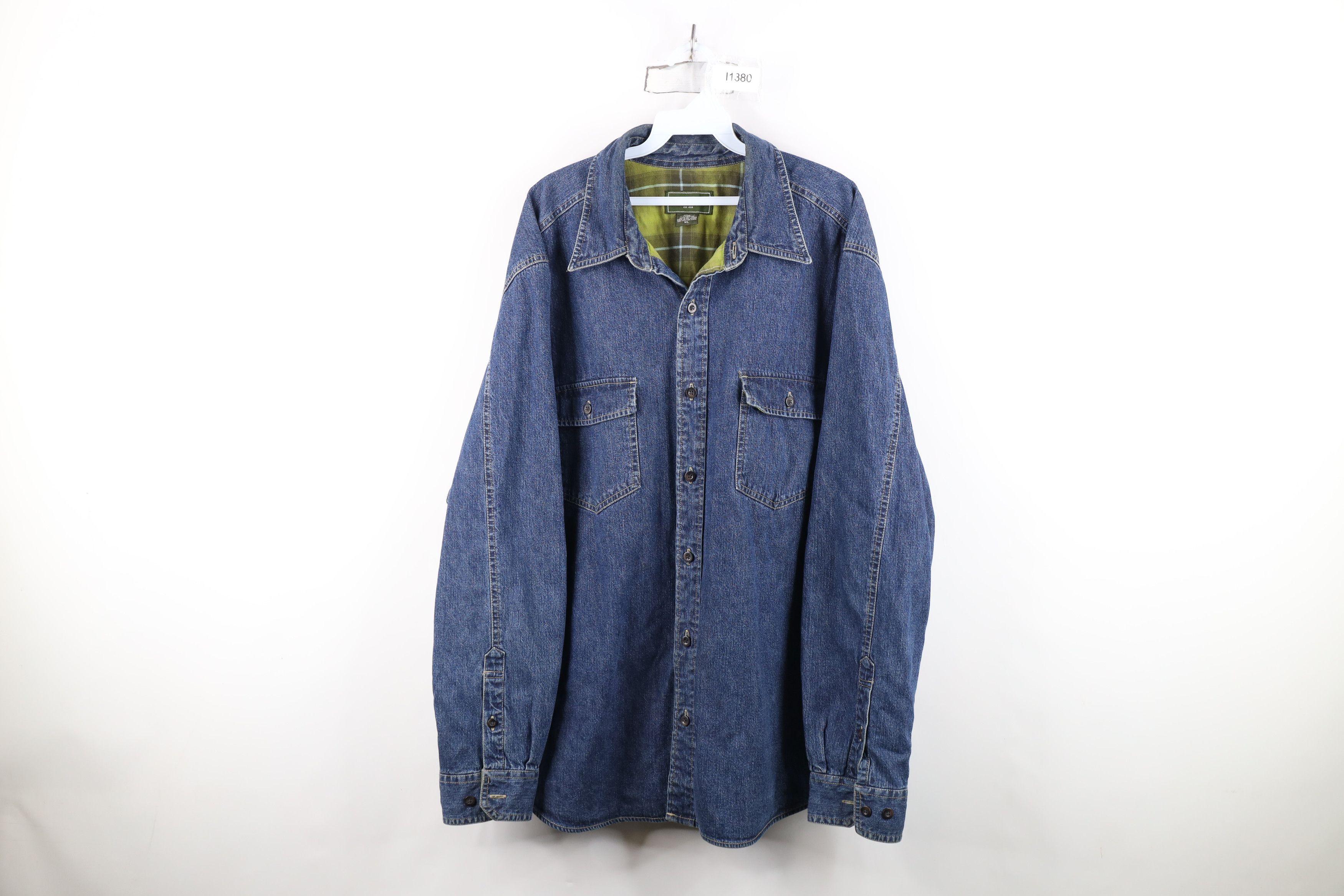 Eddie Bauer Vintage Y2K Eddie Bauer Lined Denim Shirt Jacket Jac Shirt Size US XL / EU 56 / 4 - 1 Thumbnail
