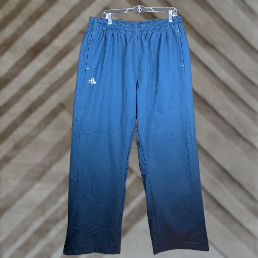 Adidas Adidas Mens Track Pants Navy Blue Y2K Pull On Straight Leg XL Size US 39 - 1 Thumbnail
