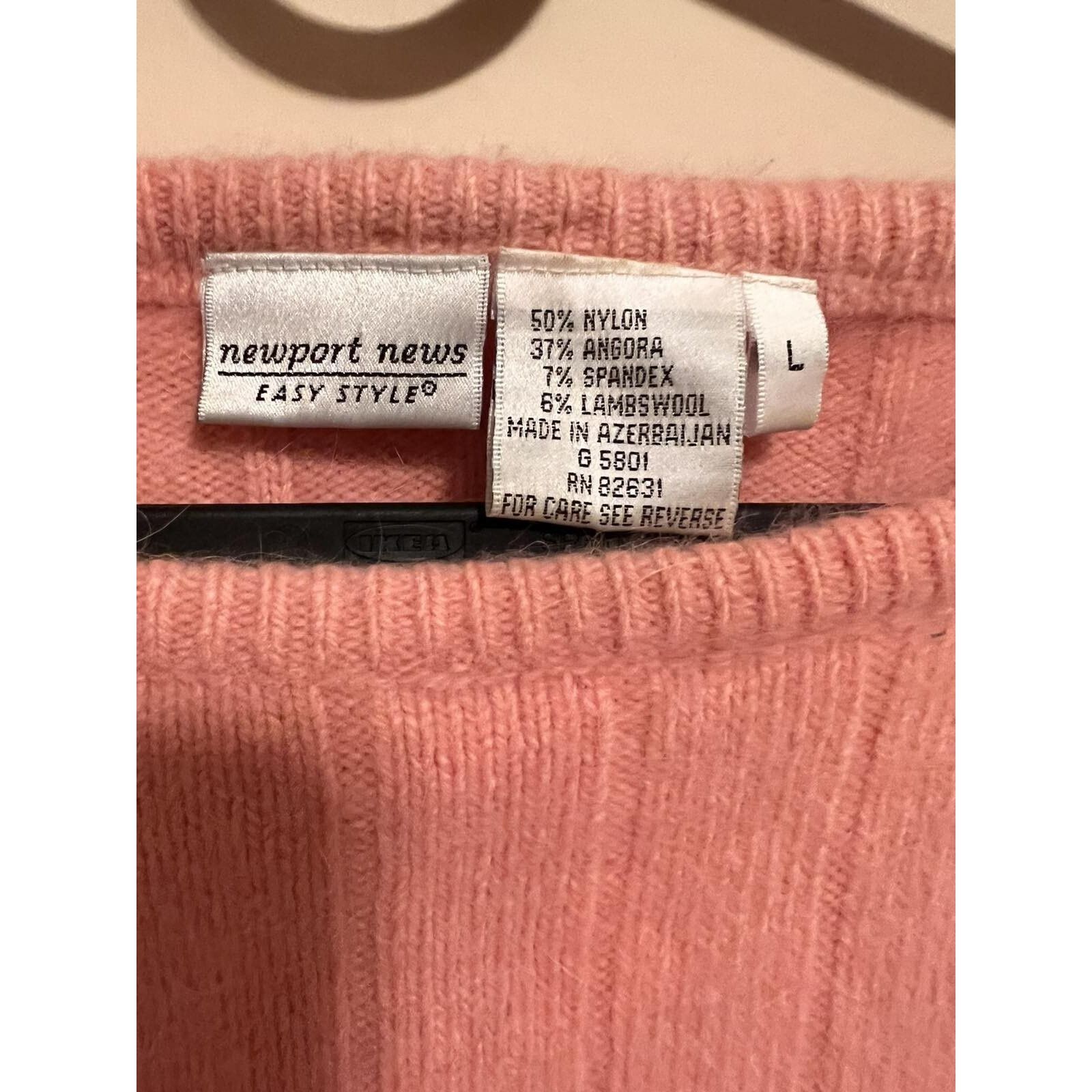 Marc Newson Newport News Angora Lambswol Women's pink top Size L A000160 Size L / US 10 / IT 46 - 4 Thumbnail