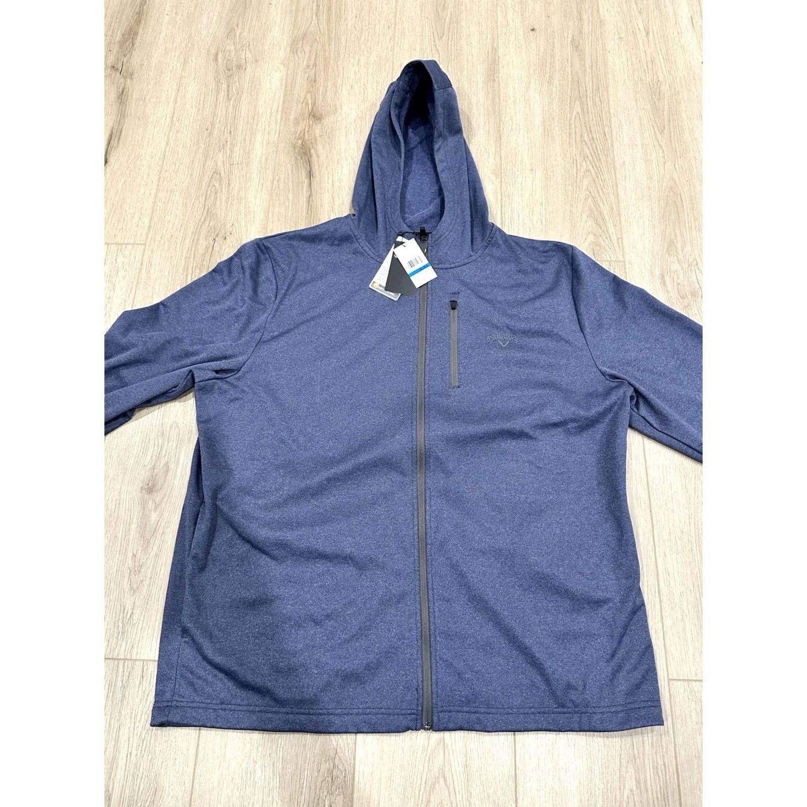 Callaway Callaway Men’s XL Blue Full Zip Hoodie Jacket Peacoat Heather Golf UPF NWT Size US XL / EU 56 / 4 - 3 Thumbnail