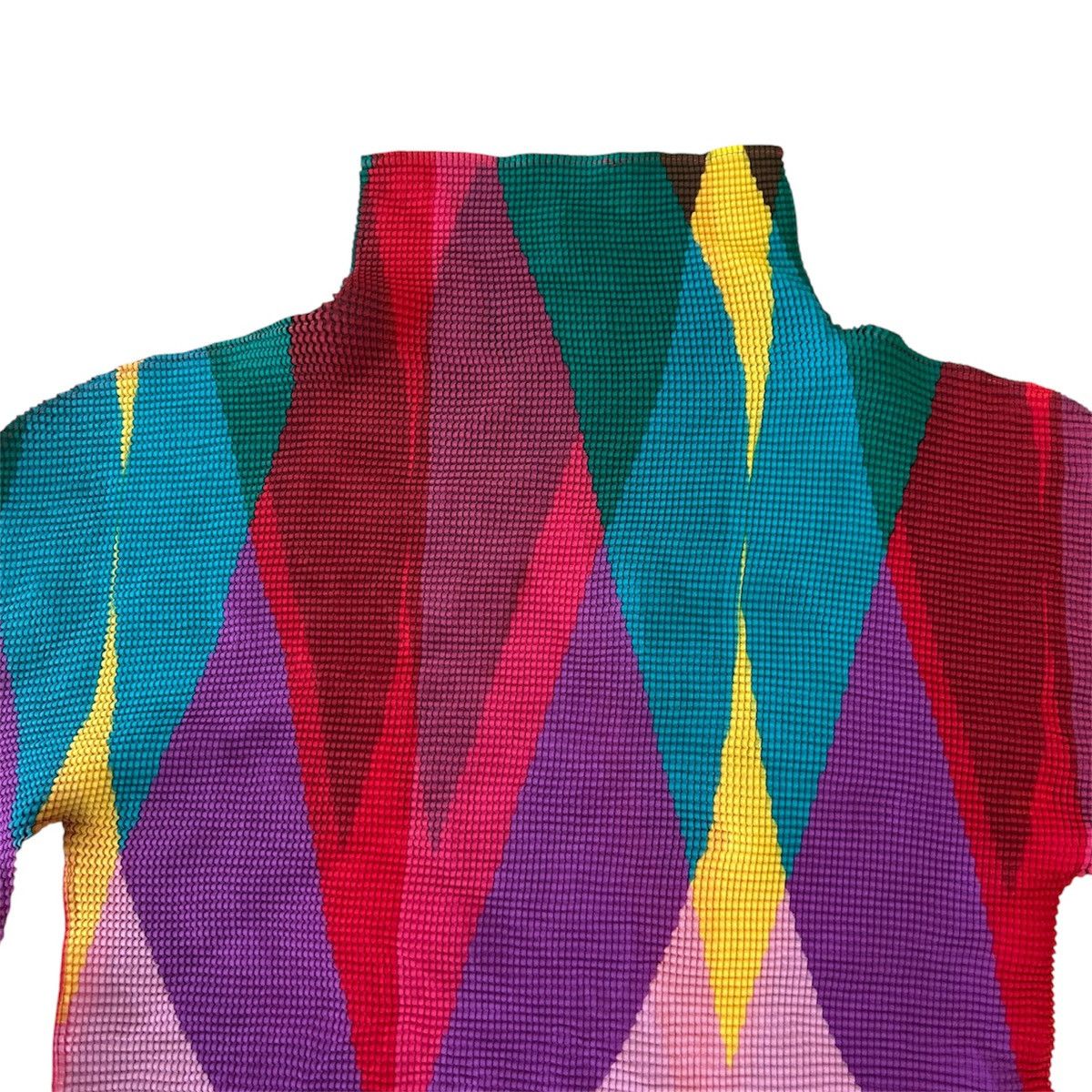 Pleats Please Issey Miyake Issey Miyake Pleats Please Multicolor Geometric High Neck Size S / US 4 / IT 40 - 2 Thumbnail