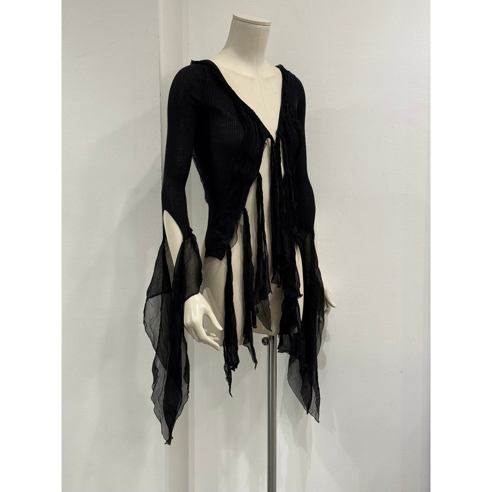 Jean Paul Gaultier 2000s Jean Paul Gaultier sheer ribbon-tie corset blouse Size S / US 4 / IT 40 - 6 Thumbnail