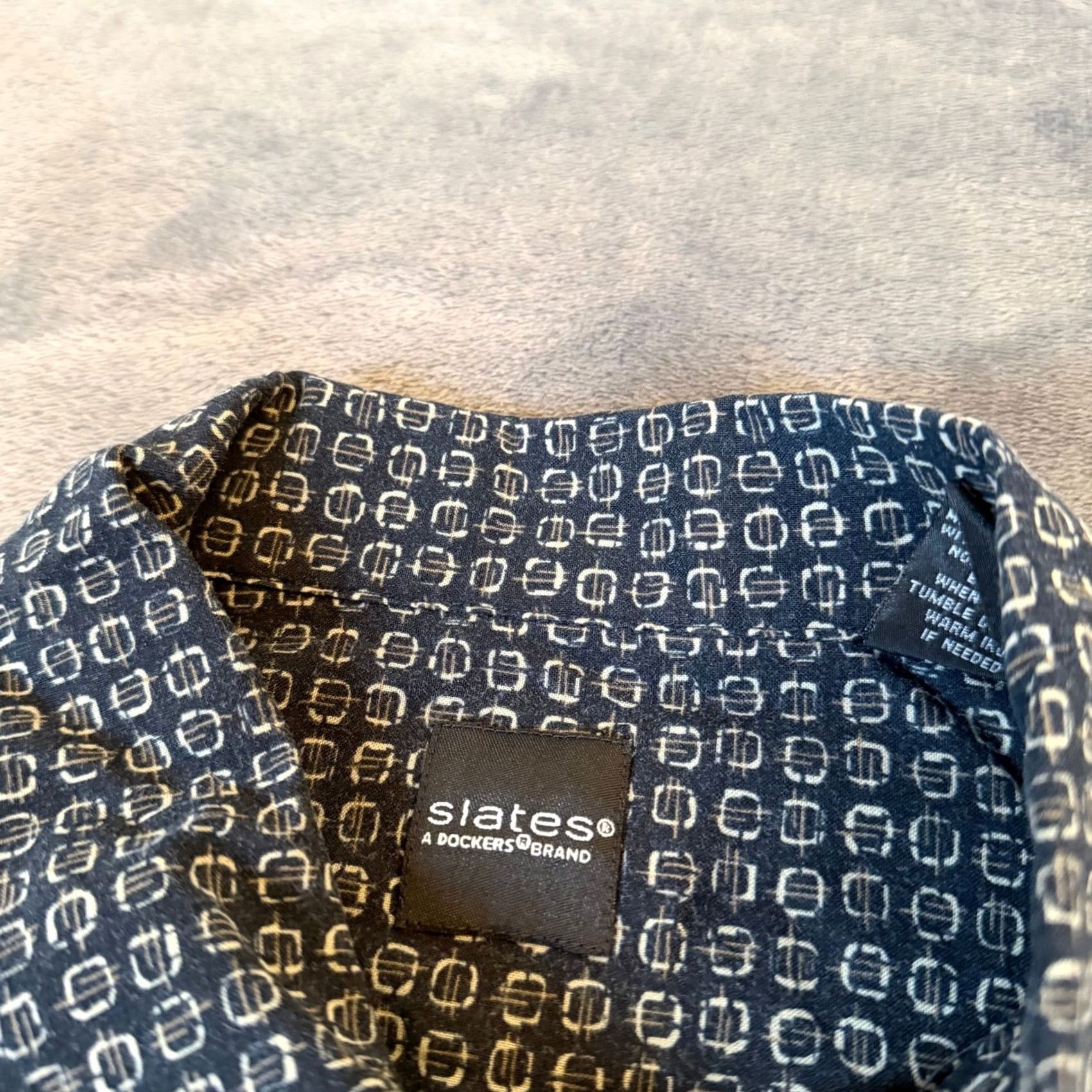 Dockers Slates Dockers Button-Up Shirt Mens XL Black Geometric Cotton Rayon Button Chest Pocket Short Sleeve Casual Summer Geometric Patterns Size US XL / EU 56 / 4 - 2 Thumbnail