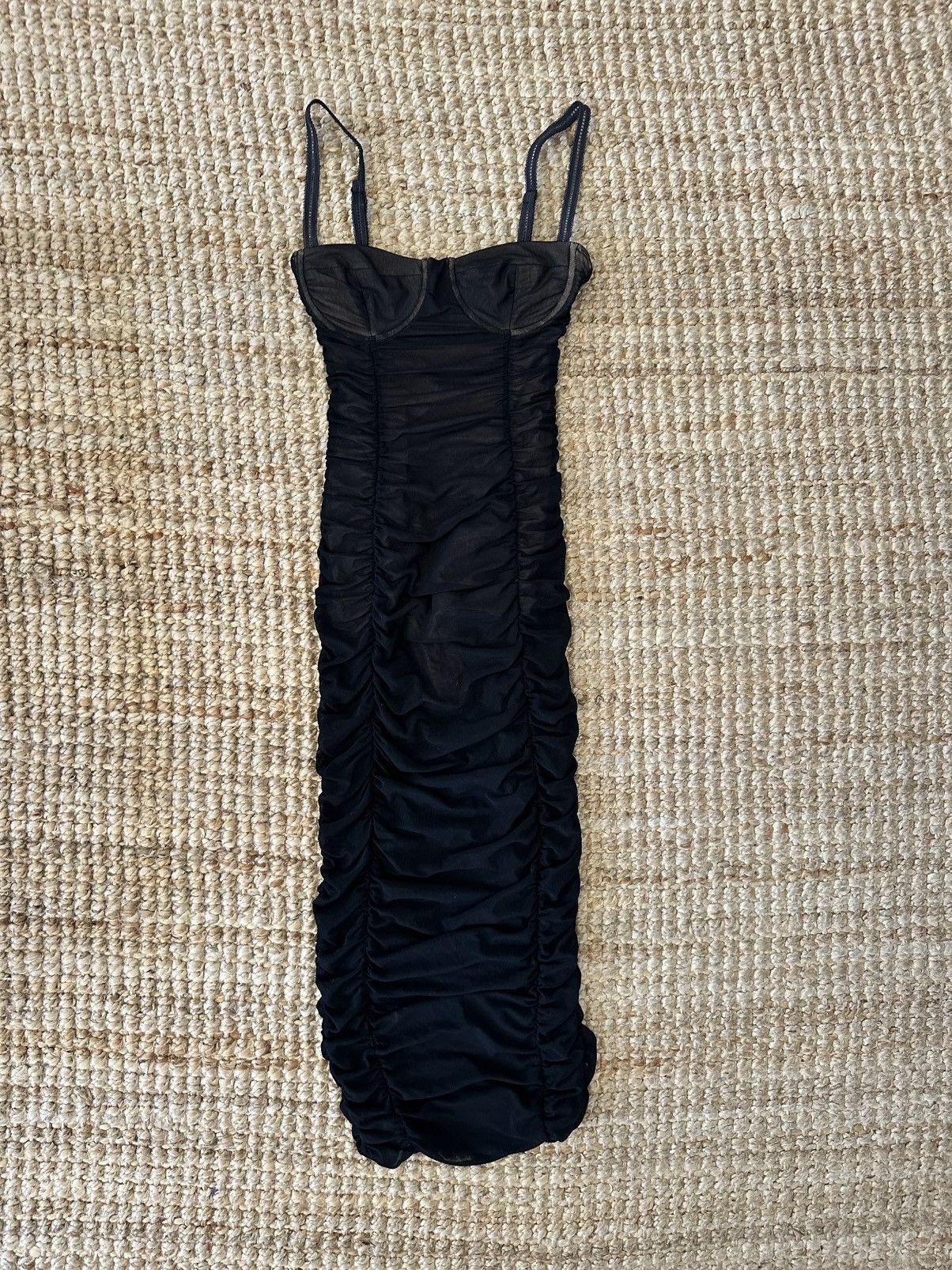 Other MAJORELLE Black Sheer Midi Dress Size Size XXS / US 00 / IT 34 - 4 Thumbnail