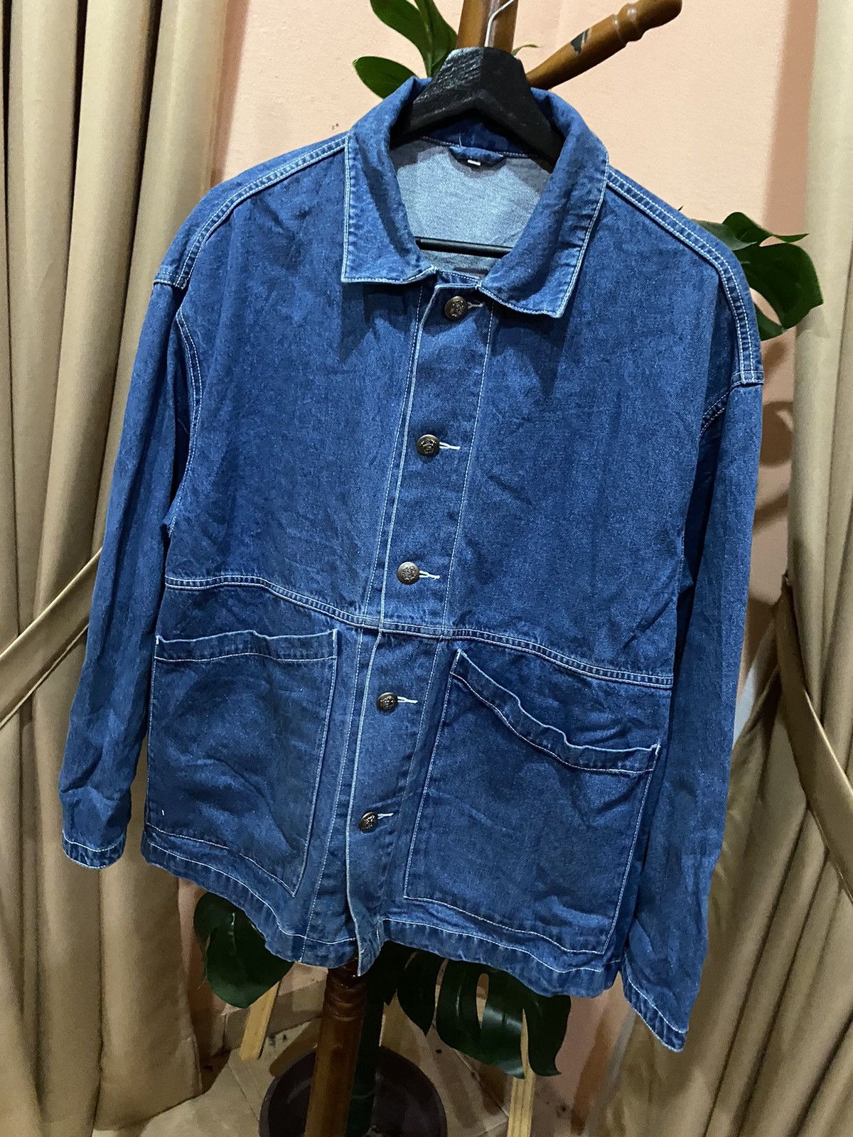 Other Vintage Japanese Denim Workwear Jacket - Embossed Button Size US M / EU 48-50 / 2 - 2 Thumbnail