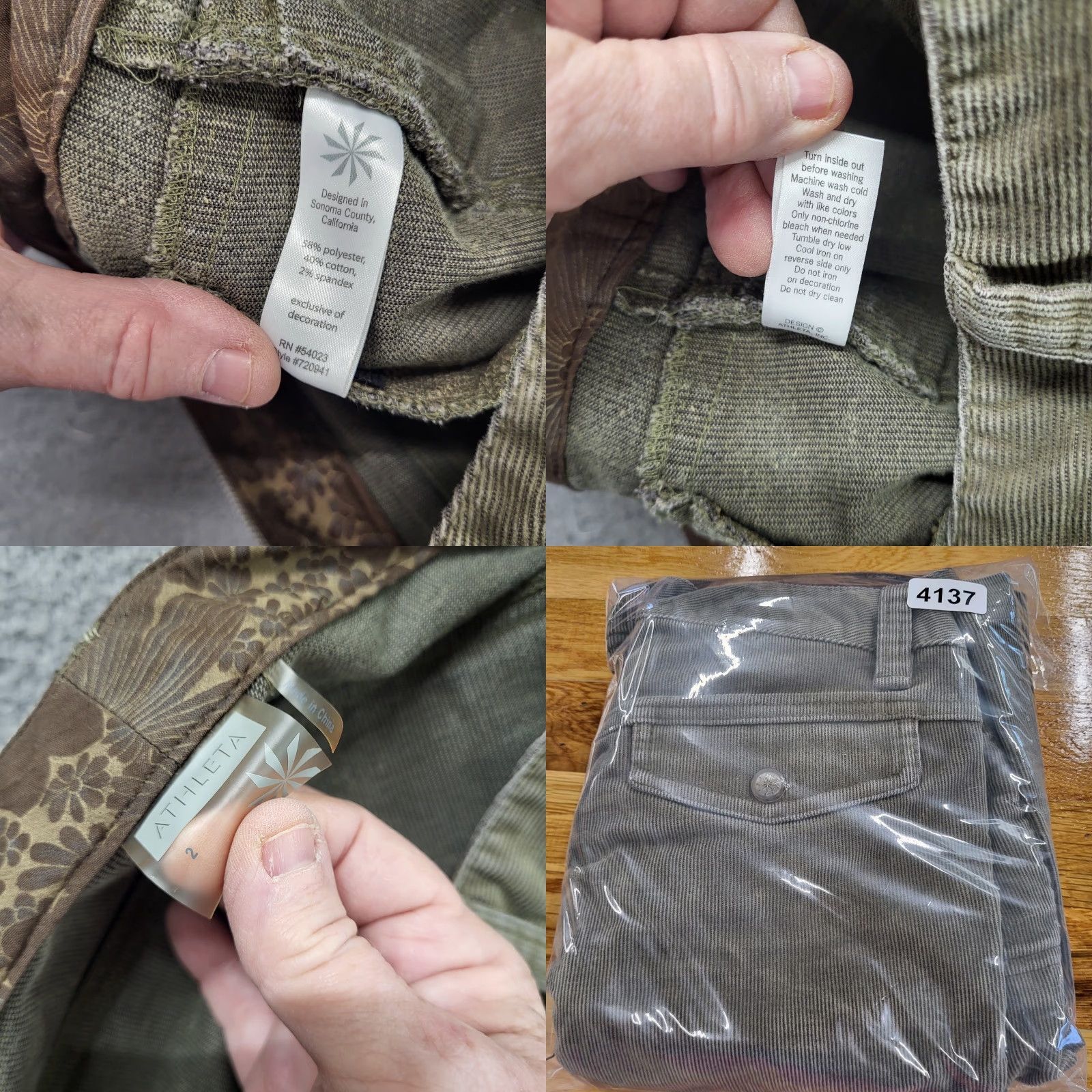 Athleta Athleta Cargo Pants Womens 2 Brown Corduroy Flare Pockets Moto Slim City 2XS Womens Size 24" / US 00 / IT 34 - 10 Thumbnail