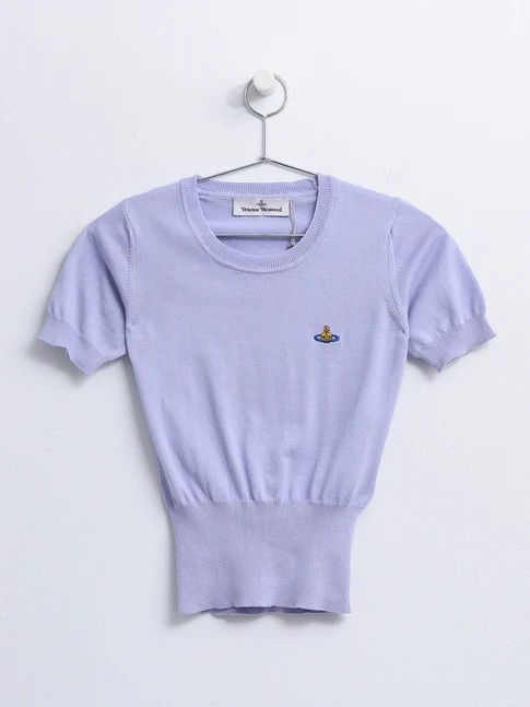 Vivienne Westwood o1f1d3z0226 Bea Logo Knitted T-Shirt in Lavender Size XS / US 0-2 / IT 36-38 - 1 Thumbnail