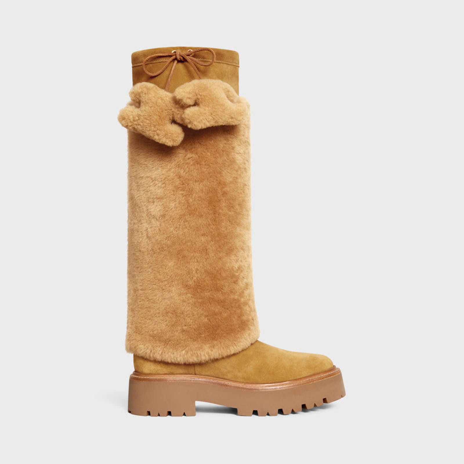 Celine Celine Bulky Triomphe Shearling Boots Size US 5 / IT 35 - 1 Thumbnail