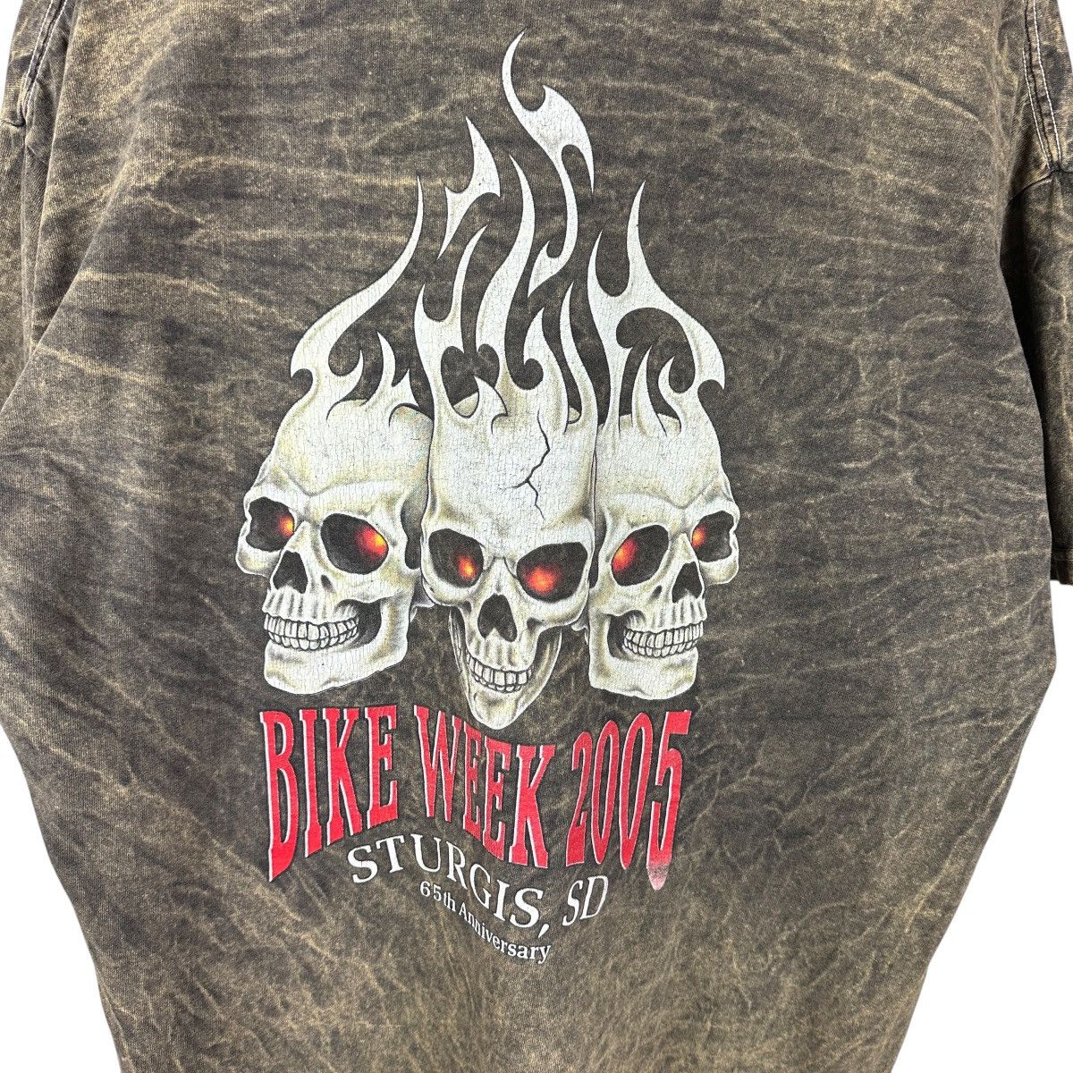 Vintage Vintage Y2K Strugis Flamehead Skull Bike Shirt Size US XL / EU 56 / 4 - 8 Thumbnail