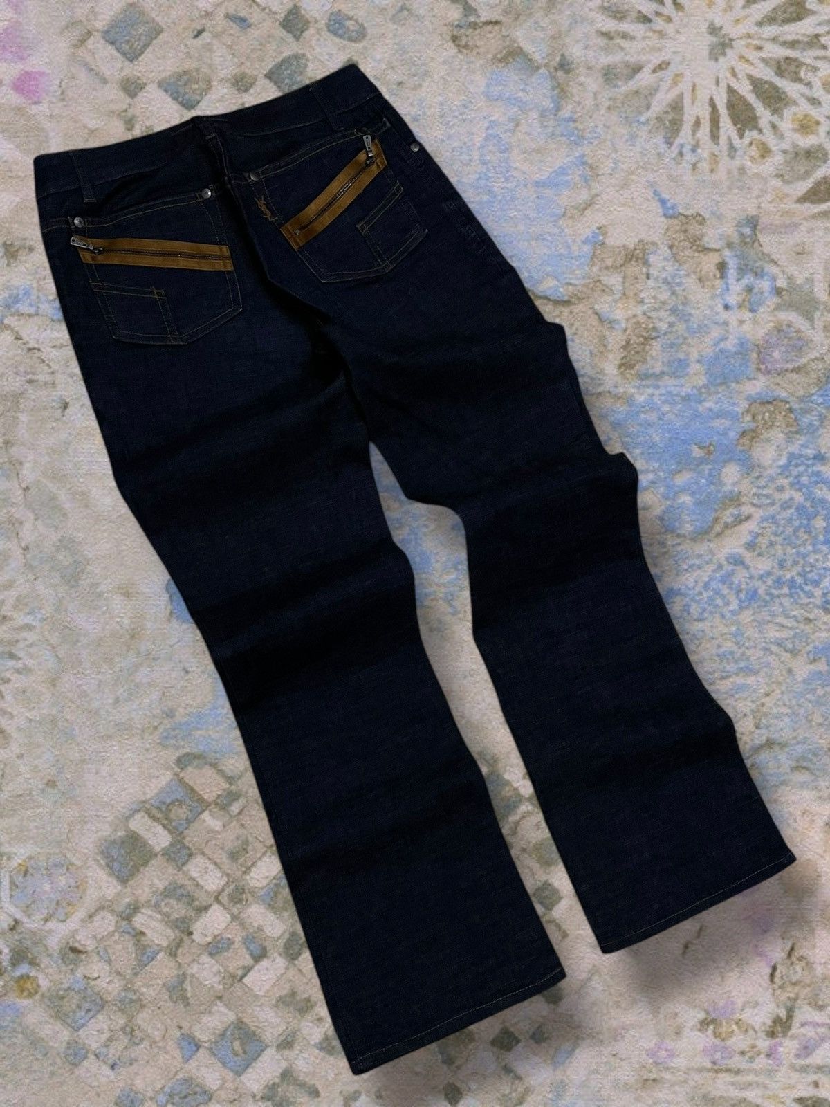 Yves Saint Laurent Vintage Authentic Designer Yves Saint Laurent Flared Denim Size US 27 - 9 Thumbnail
