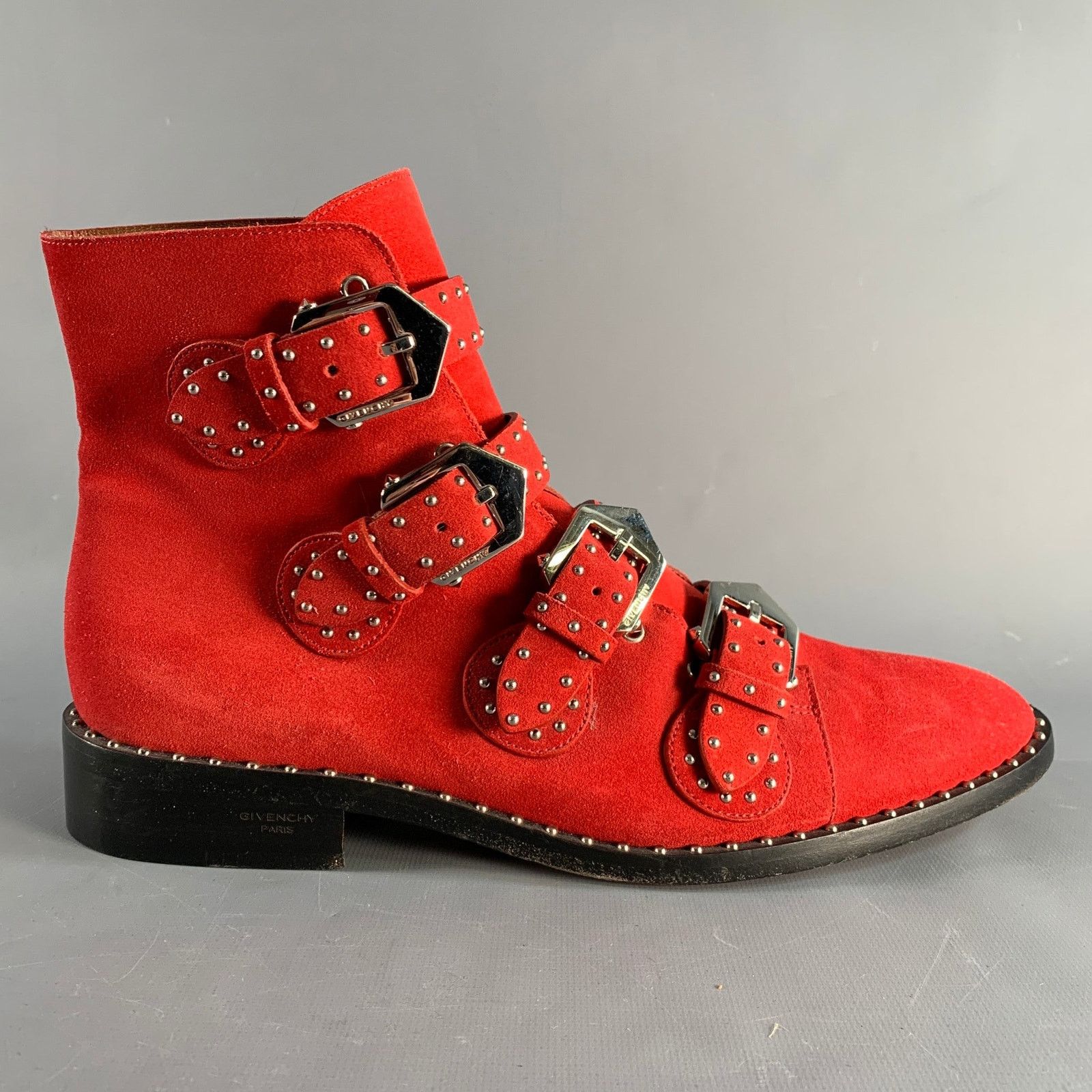 Givenchy GIVENCHY Size 9 Red Studded Leather Belted Boots Size US 9 / EU 42 - 2 Thumbnail