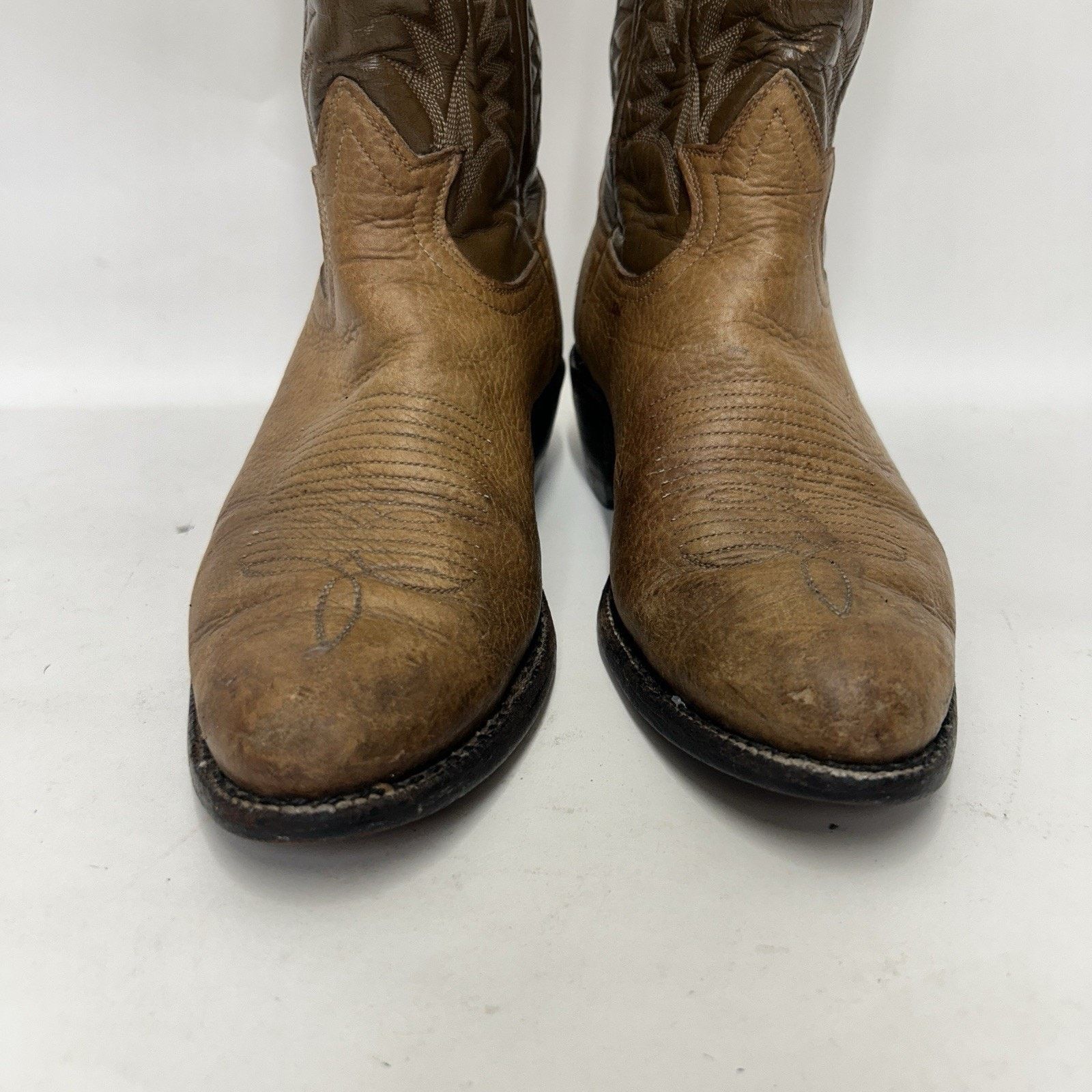 Tony Lama Vintage Tony Lama Two-Tone Cowboy Boots Gold Label Size US 8.5 / EU 41-42 - 7 Thumbnail