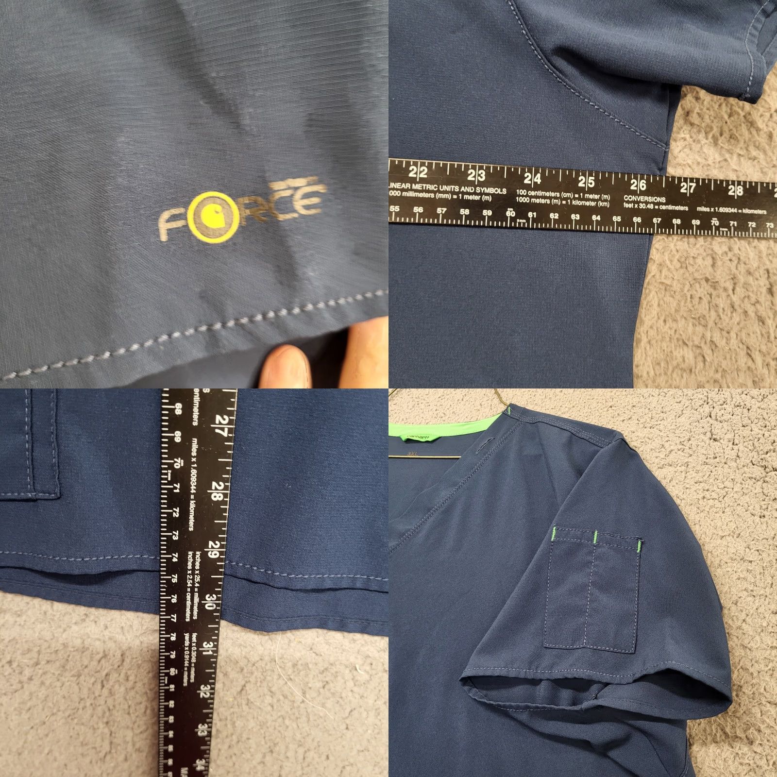 Carhartt VINTAGE? (no) Carhartt Scrub Top Shirt Women 3XL Short Sleeve Blue Force Cross Flex Nurse READ Size XXL / US 16-18 / IT 52-54 - 9 Thumbnail