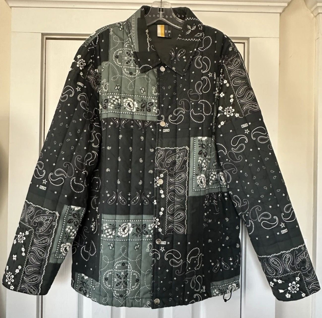 Kith Kith Patchwork Wool Coaches Jacket - Nocturnal, Size Medium 