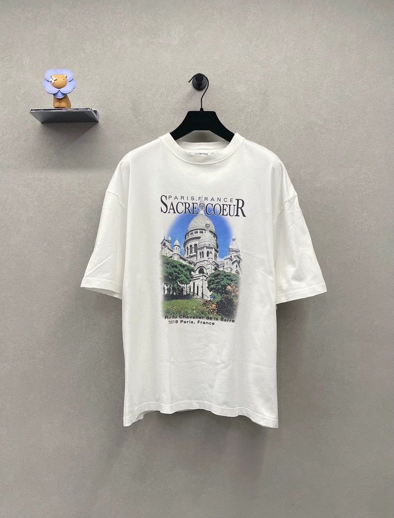 Balenciaga Balenciaga Letter Architecture Printed White Short Sleeve Size US S / EU 44-46 / 1 - 1 Thumbnail