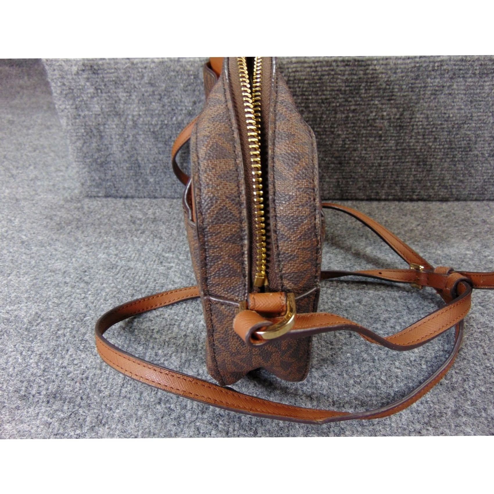 Michael Kors Michael Kors Jet Set Brown Monogram Crossbody Bag Chain Accent 35S1GTTC9B Size ONE SIZE - 7 Thumbnail