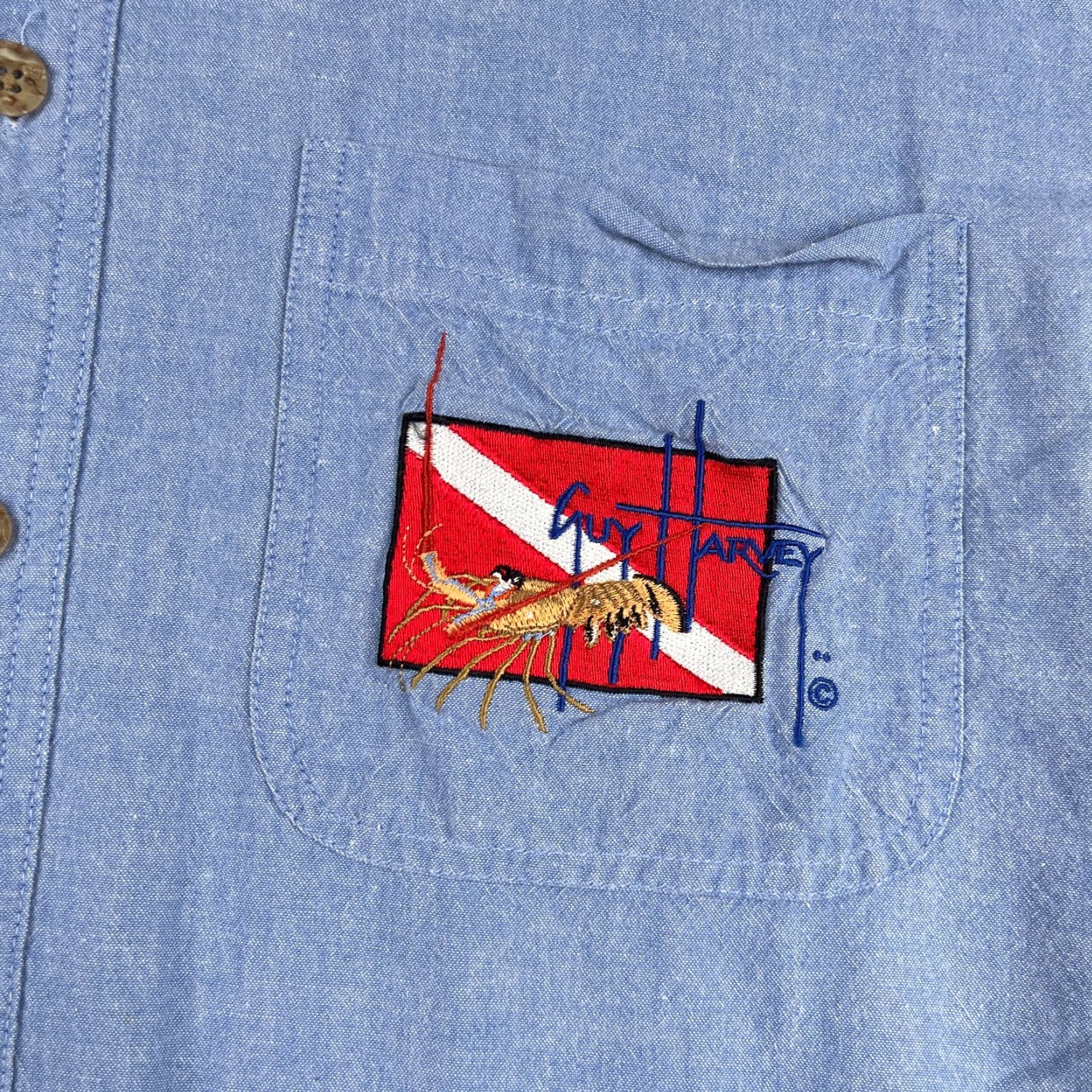 Guy Harvey Guy Harvey Shirt Small Blue Shrimp Embroidered Logo Button Up Short Sleeve Mens Size US S / EU 44-46 / 1 - 2 Thumbnail