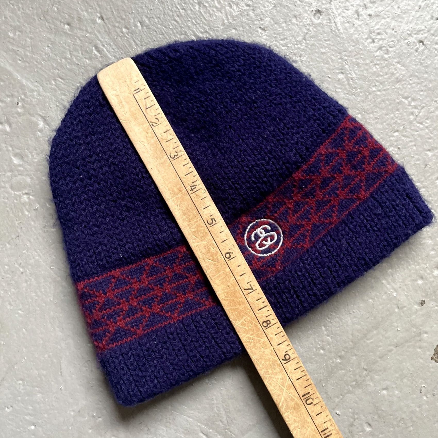 Vintage Vintage Stussy 1990s-Y2K Skateboarding Knit Skully Beanie Link Pattern Cap Size ONE SIZE - 4 Thumbnail