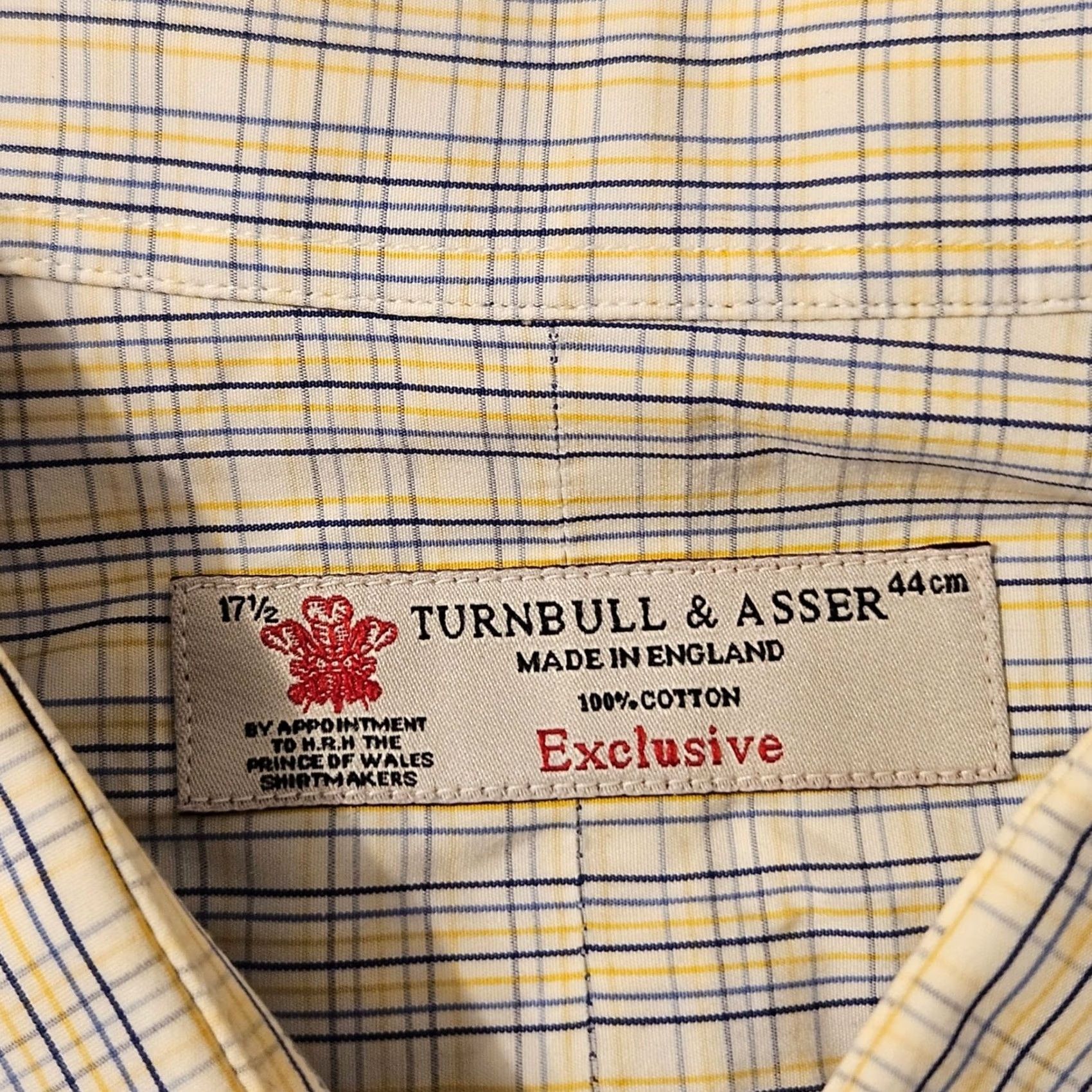 Turnbull & Asser Turnbull Asser Shirt Mens 17.5 44 White Plaid Button Up England Size US XXL / EU 58 / 5 - 4 Thumbnail