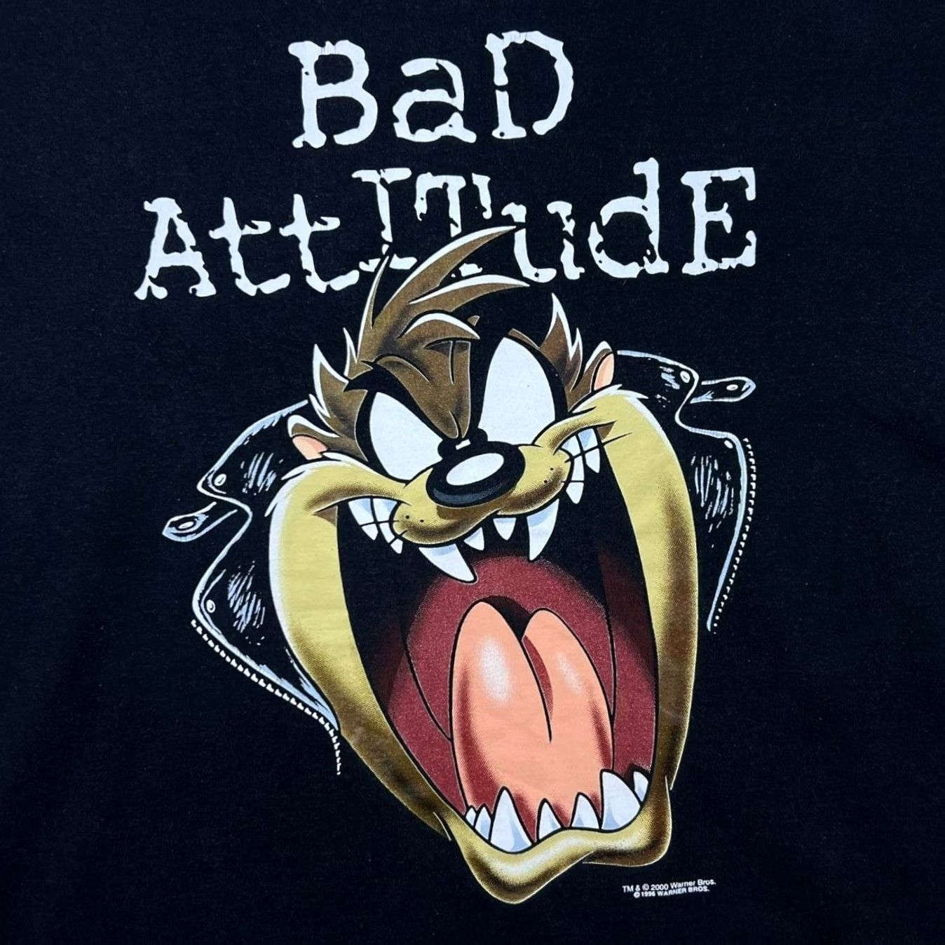 Vintage VINTAGE Looney Tunes Black T-Shirt XL Taz Bad Attitude Graphic Print Men MENS Size US XL / EU 56 / 4 - 4 Thumbnail