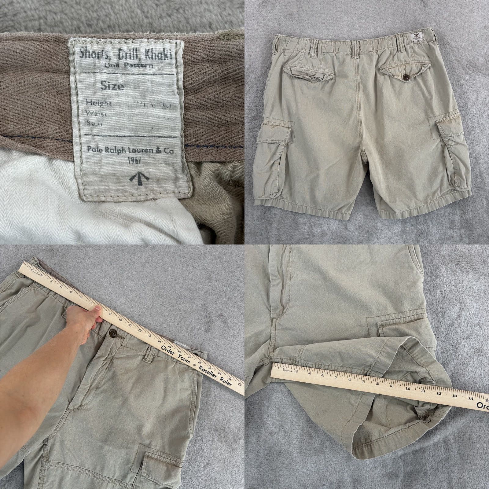 Polo Ralph Lauren VINTAGE Polo Ralph Lauren Shorts Men 38 Beige Cargo Pocket 8 in Zip Casual Travel 90s Army Mens Size US M / EU 48-50 / 2 - 8 Thumbnail