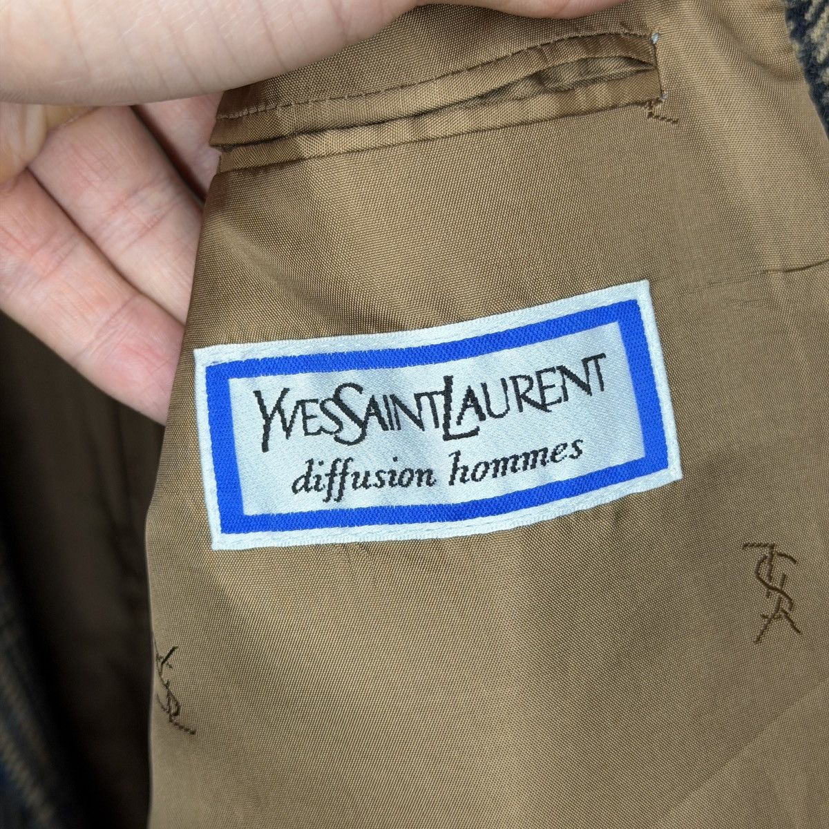 Yves Saint Laurent Vintage Yves Saint Laurent YSL Wool Checkered Plaid Blazer Size 42R - 11 Thumbnail