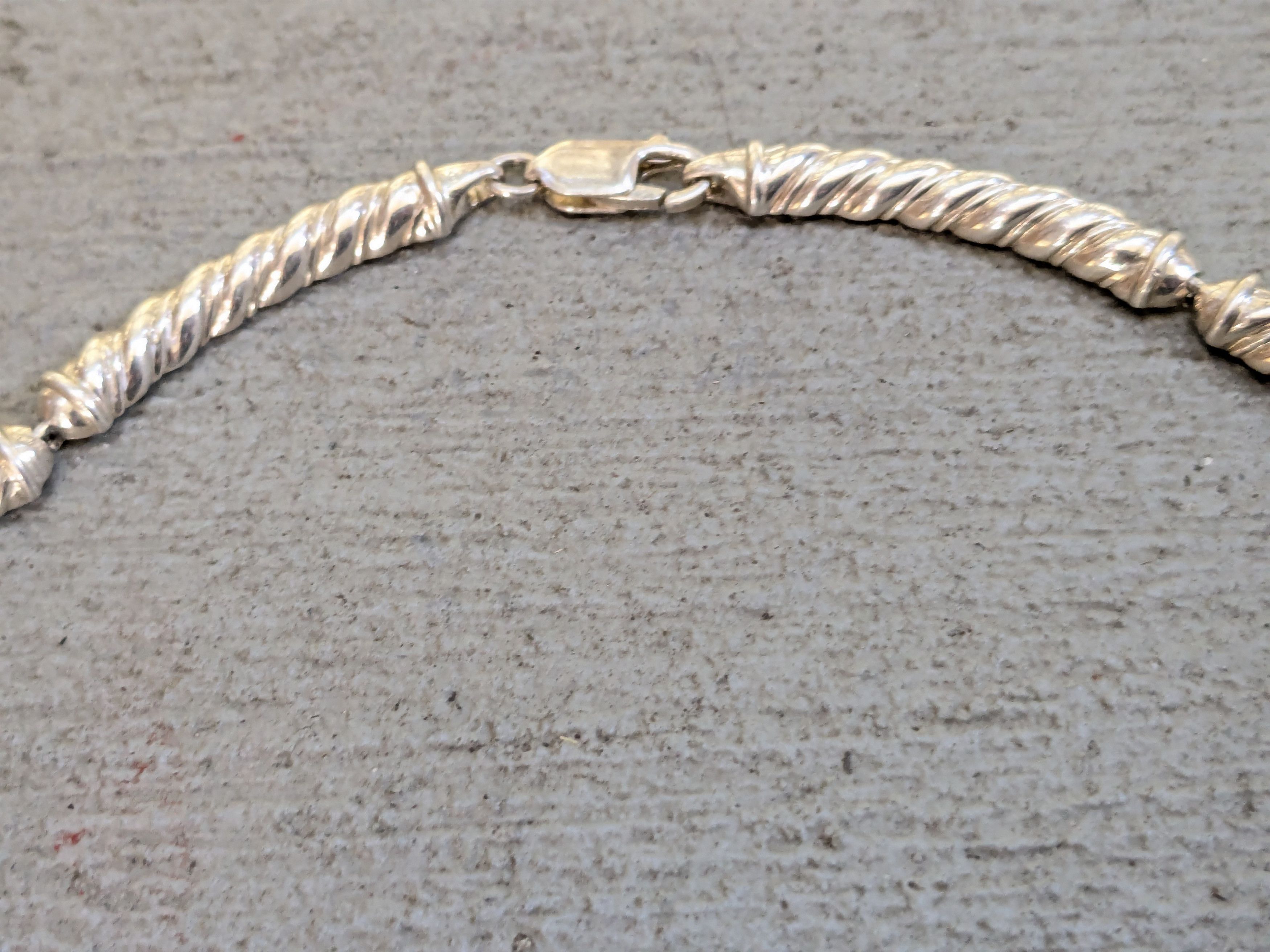 Jewelry Vintage Sterling Silver Necklace 17 Chain Link Size ONE SIZE - 4 Thumbnail