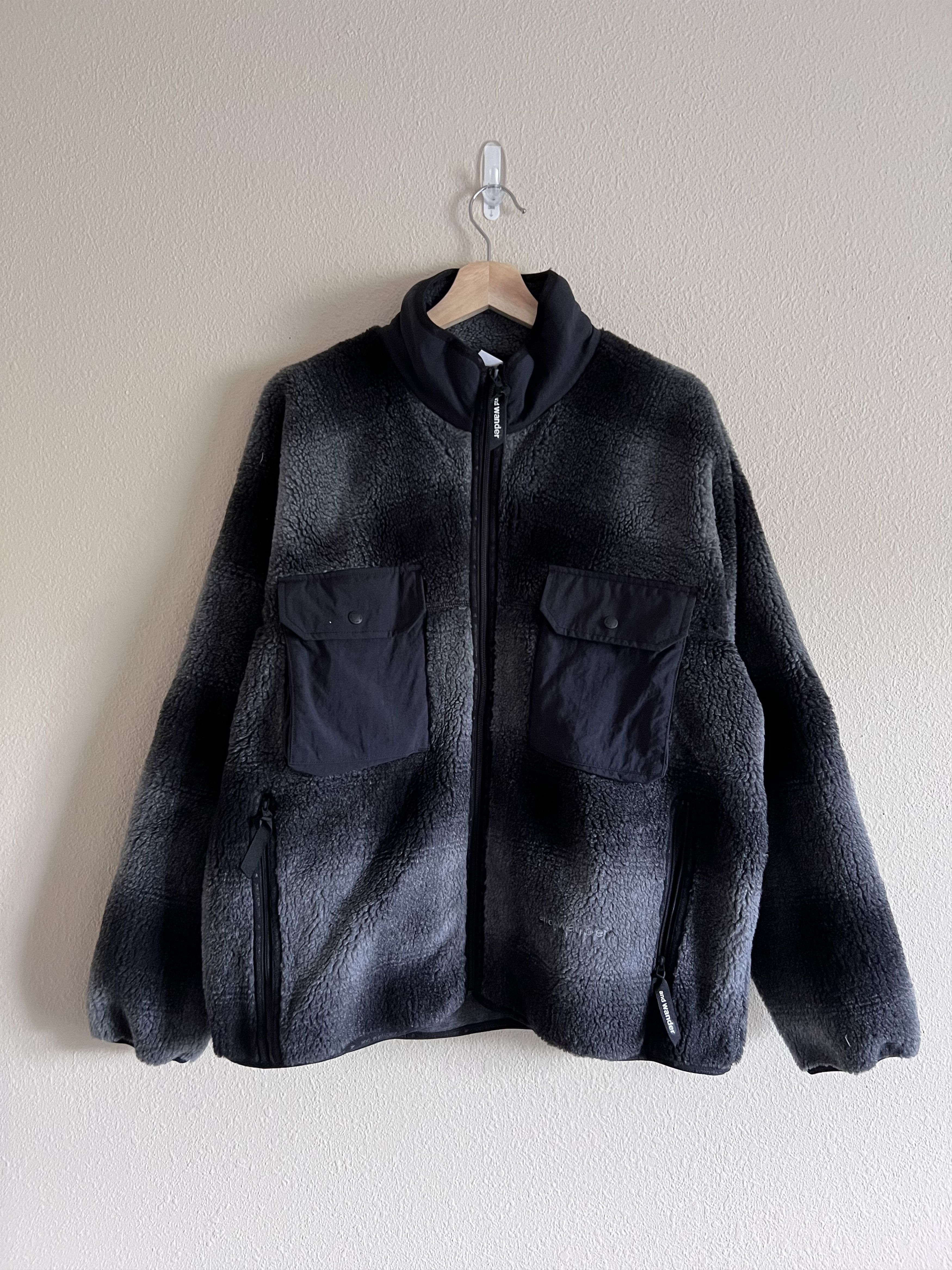 And Wander and Wander Shadow Plaid Check Boa Fleece Jacket Size US M / EU 48-50 / 2 - 1 Thumbnail