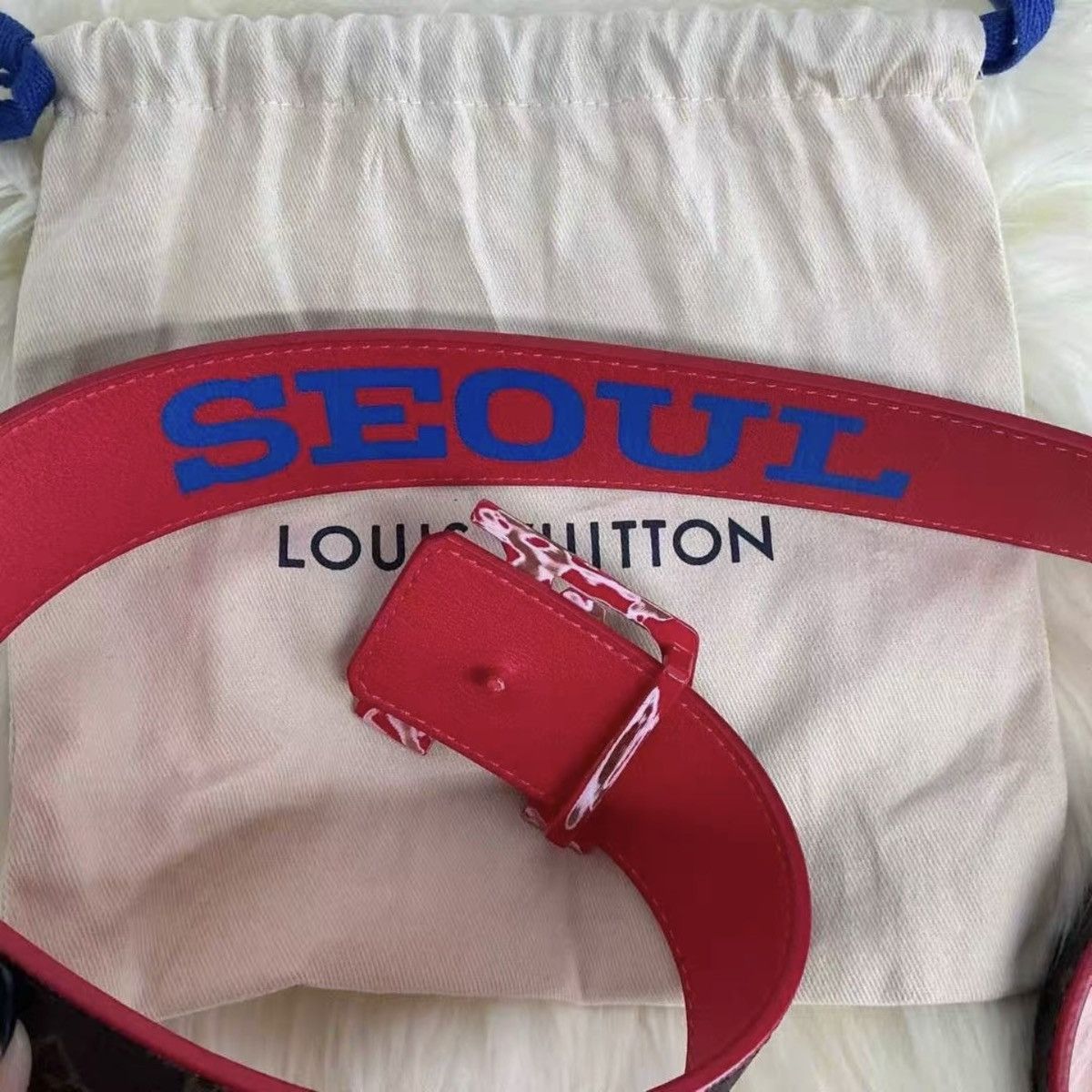 Louis Vuitton Louis Vuitton Virgil Abloh Red Monogram Chain Belt -Seoul Size ONE SIZE - 4 Thumbnail