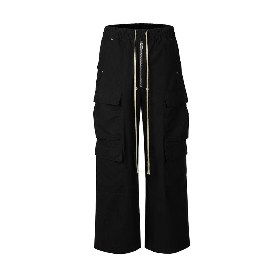 Designer Black Cargo Pants Unisex Size US 33 - 5 Thumbnail