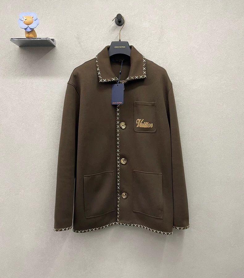 Louis Vuitton Louis Vuitton 24 new chocolate embroidered jacket 2503-Next Size US L / EU 52-54 / 3 - 1 Thumbnail