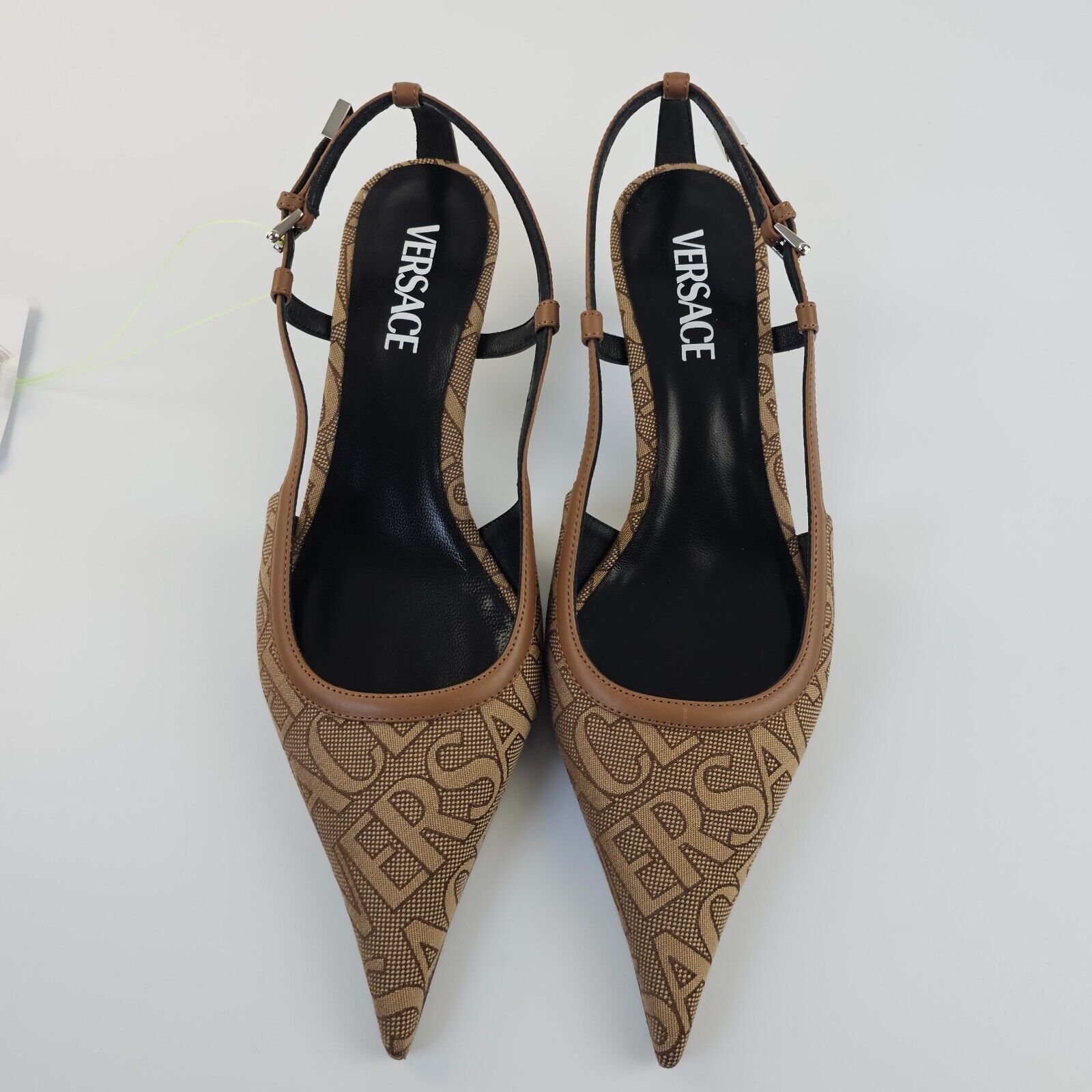 Versace Versace Greca 45mm Beige Slingback Pumps New Size US 7 / IT 37 - 6 Thumbnail