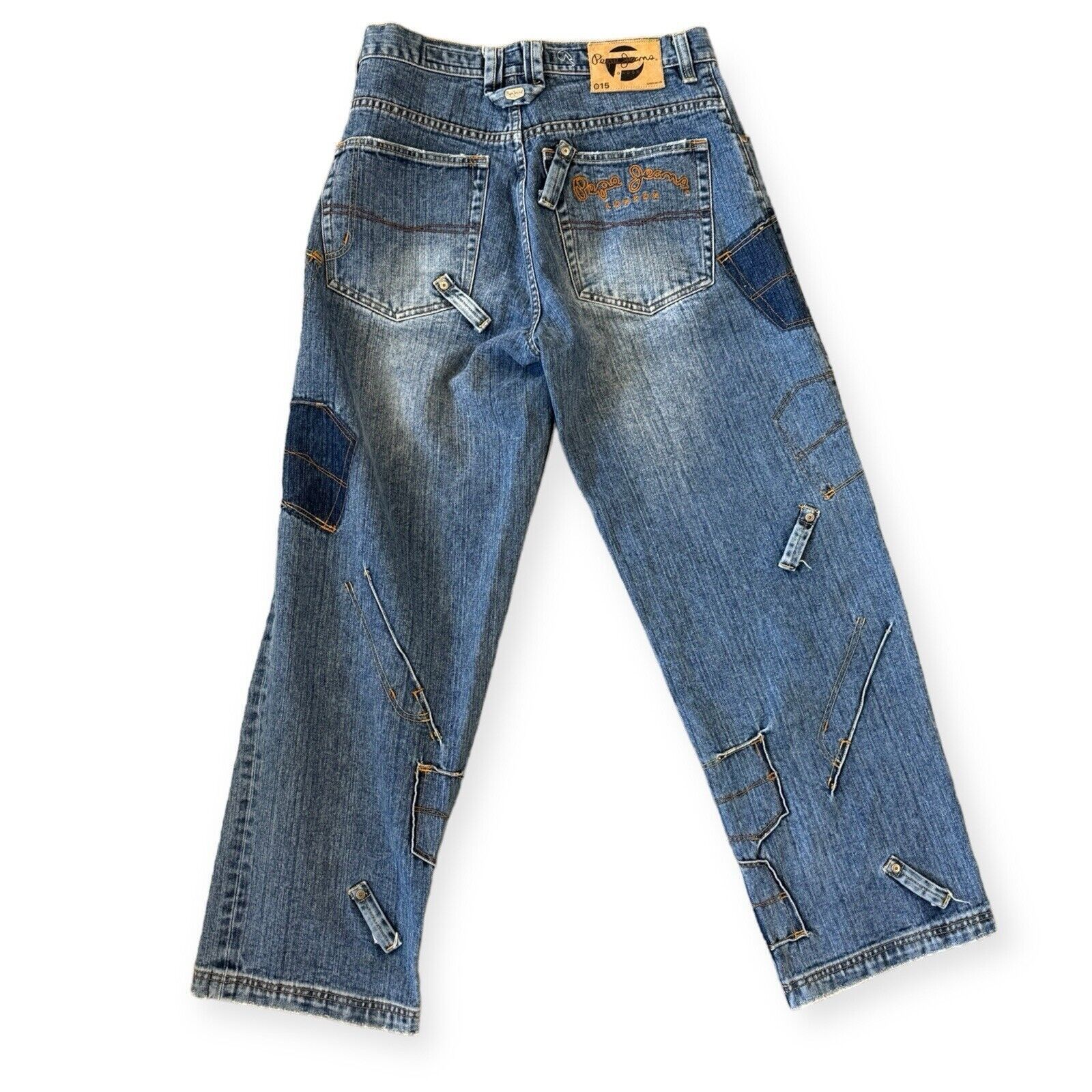 Pepe Jeans × Vintage UK 73 Blue London UK Denim Y2K Hip Hop Baggy 32x33 Wide Leg Size US 32 / EU 48 - 2 Thumbnail