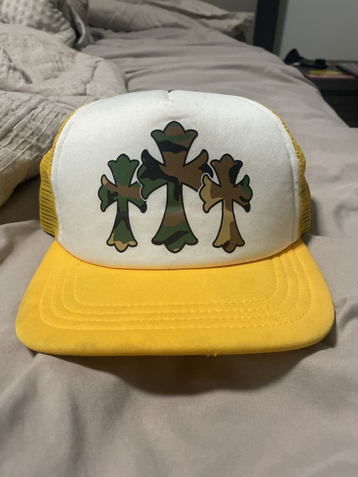 Chrome Hearts Chrome hearts camo cross trucker hat | Grailed