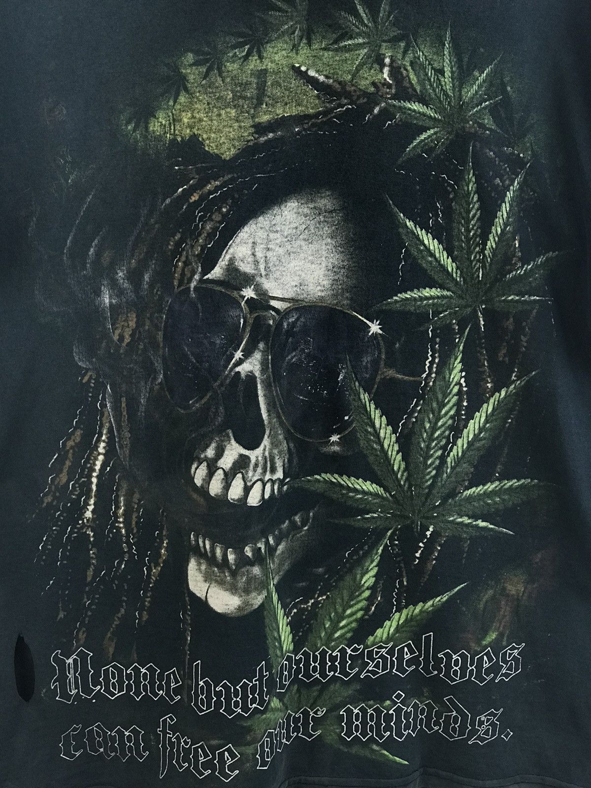 Vintage Vintage black 420 weed reggae style trashed faded L Size US L / EU 52-54 / 3 - 3 Thumbnail