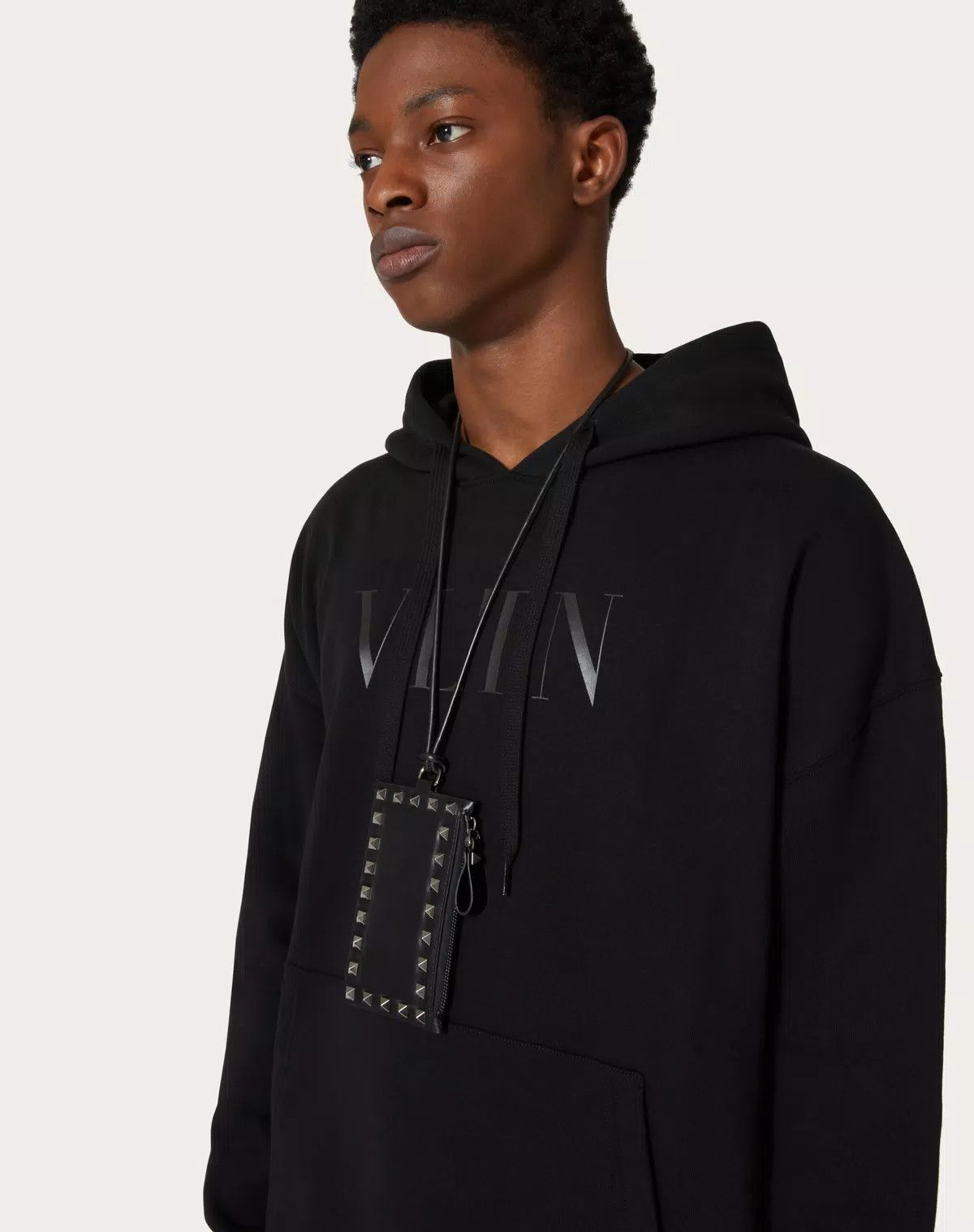 Valentino oc11z0725 Size:OS/Rockstud Calfskin Card Holder in black Size ONE SIZE - 5 Thumbnail