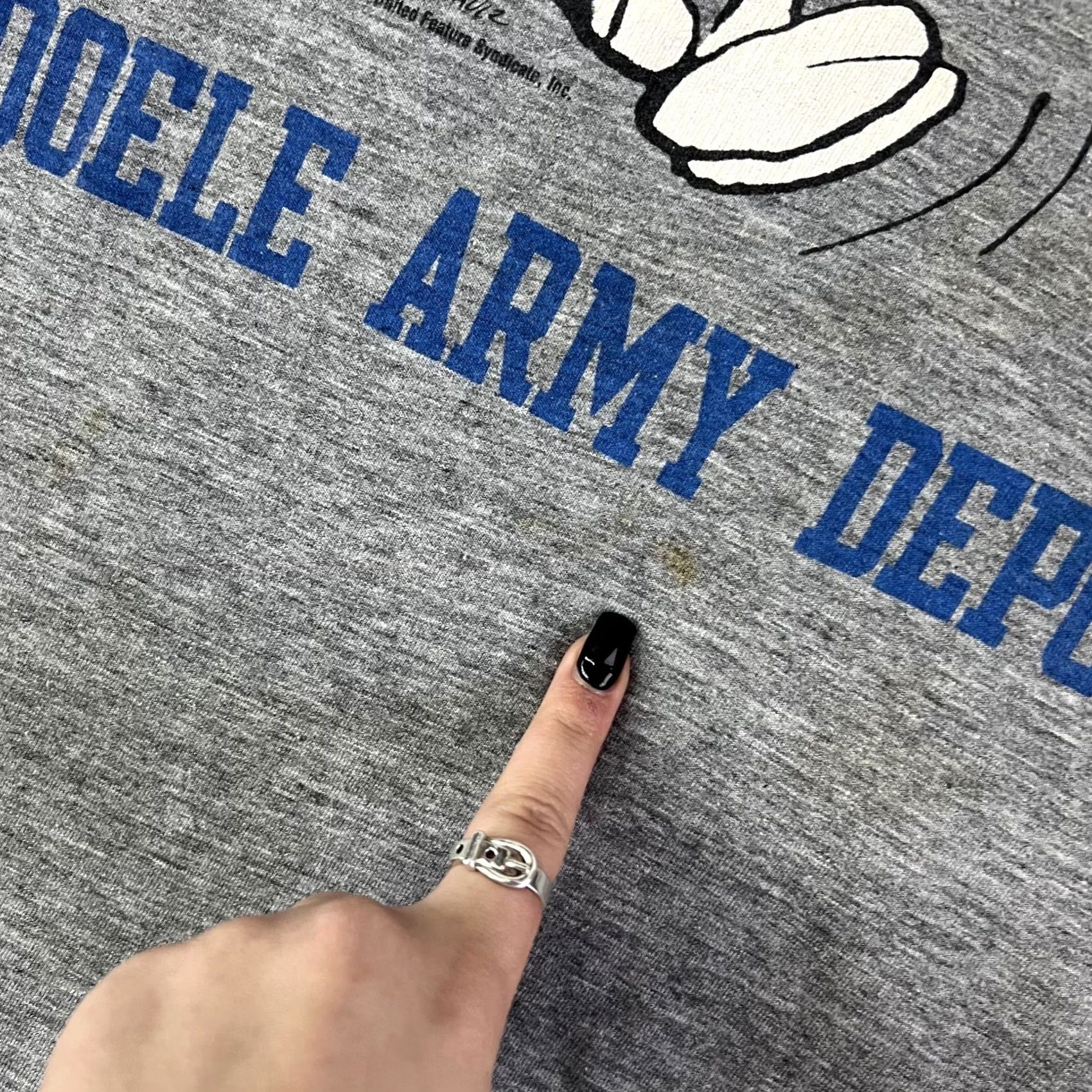 Peanuts Vintage Peanuts Snoopy Shirt Mens OS Sleep Gray Tooele Army Depot Tee Size US M / EU 48-50 / 2 - 4 Thumbnail