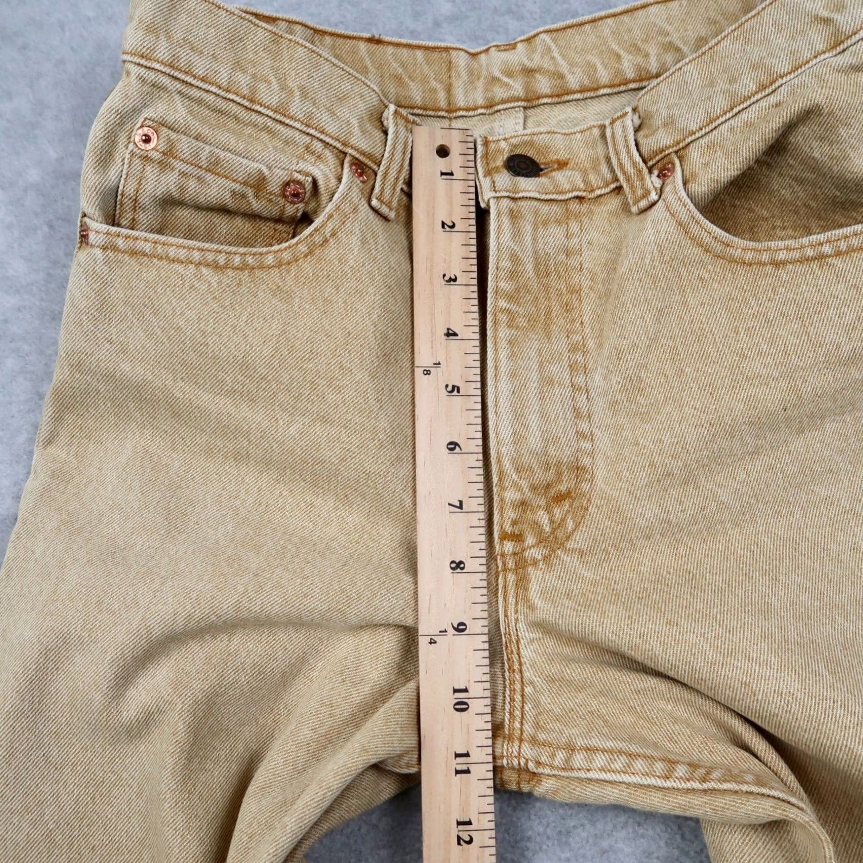 Levi's VINTAGE Levi's 550 Jeans Men's 29x30 Tan Denim Relaxed Fit USA Made 90s 5-Pocket Style Mens Size US 29 - 7 Thumbnail