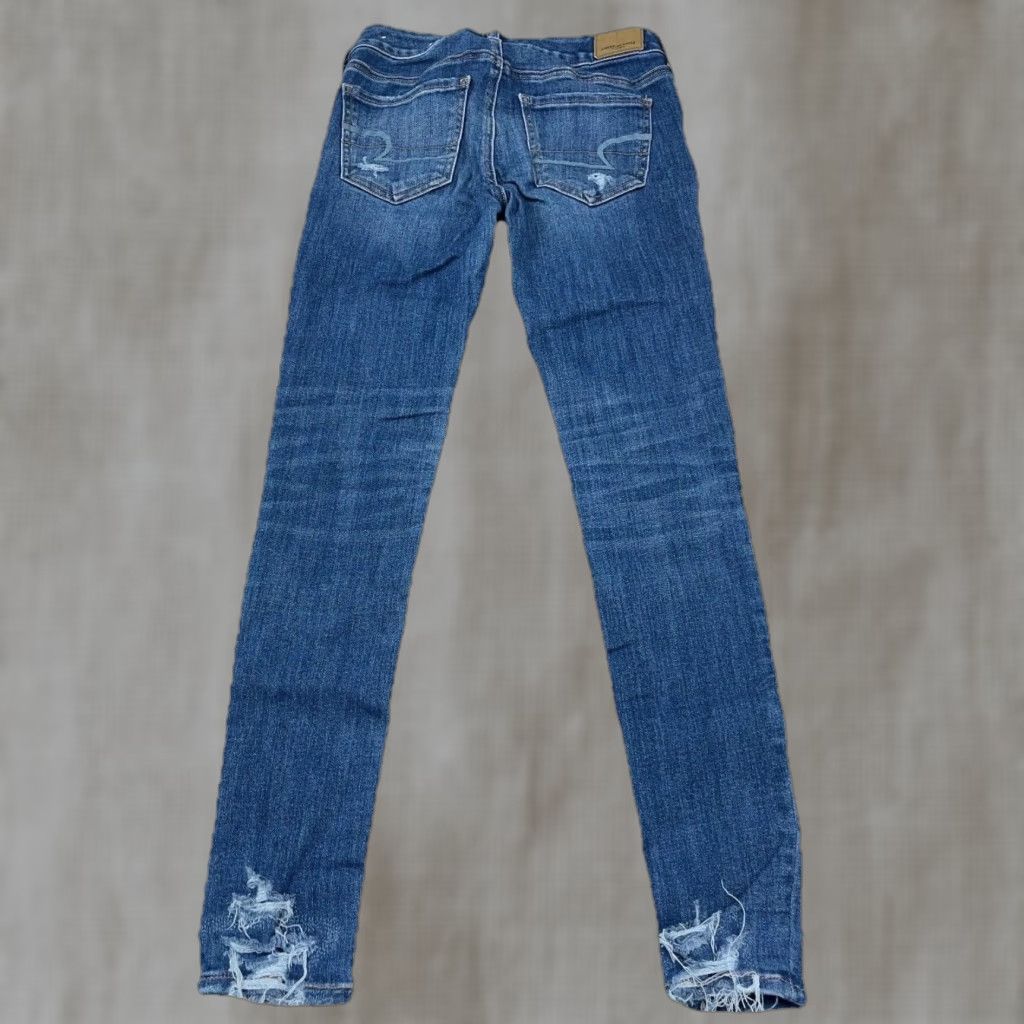 American Eagle Outfitters American Eagle Outfitters Jegging Jeans Women 4 Med Wash Blue Stretch Pockets Belt Loops 5-Pocket Modern Classic Womens Size 27" / US 4 / IT 40 - 1 Thumbnail