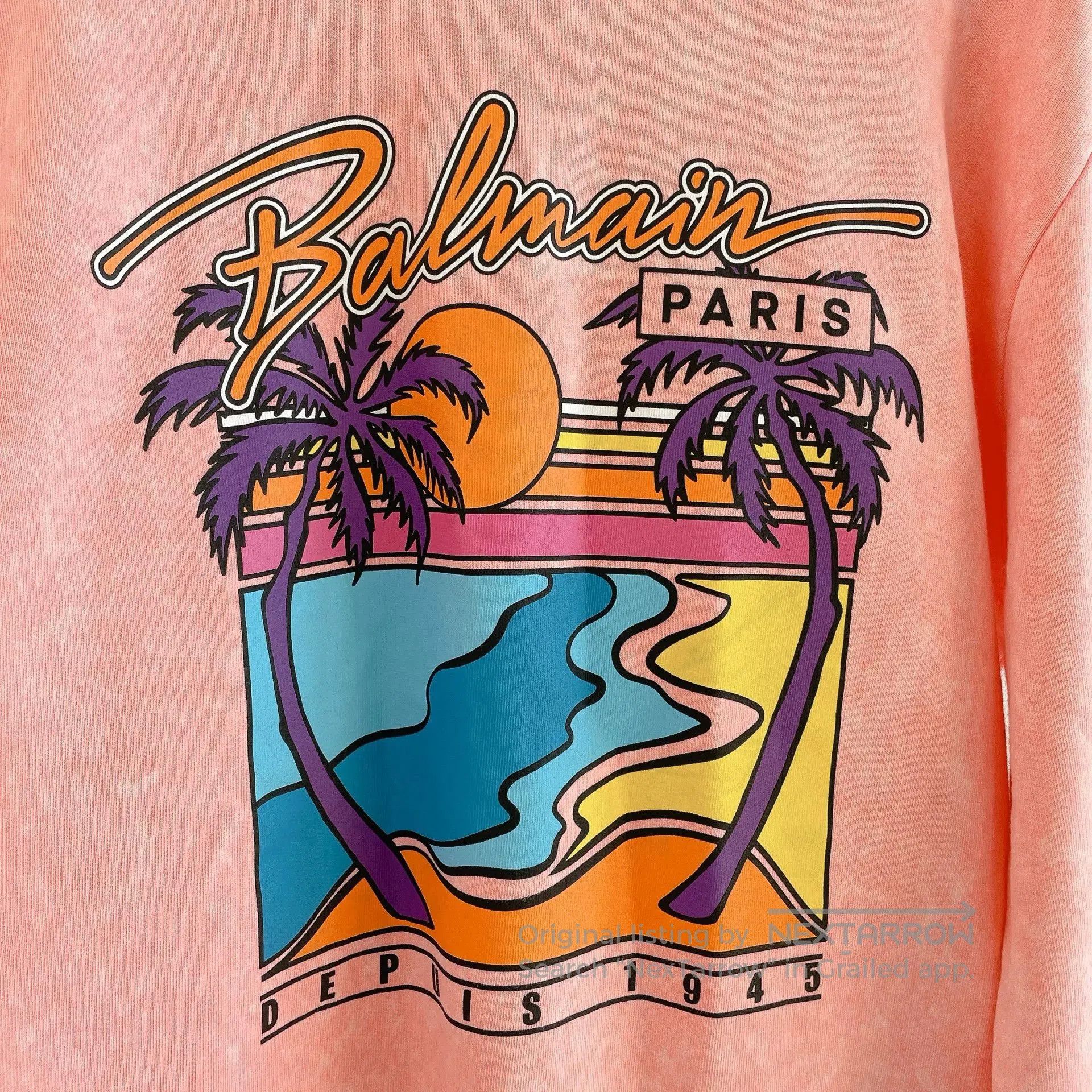 Balmain Balmain Pink Vintage Crewneck Sweatshirt. Size XS / US 0-2 / IT 36-38 - 6 Thumbnail