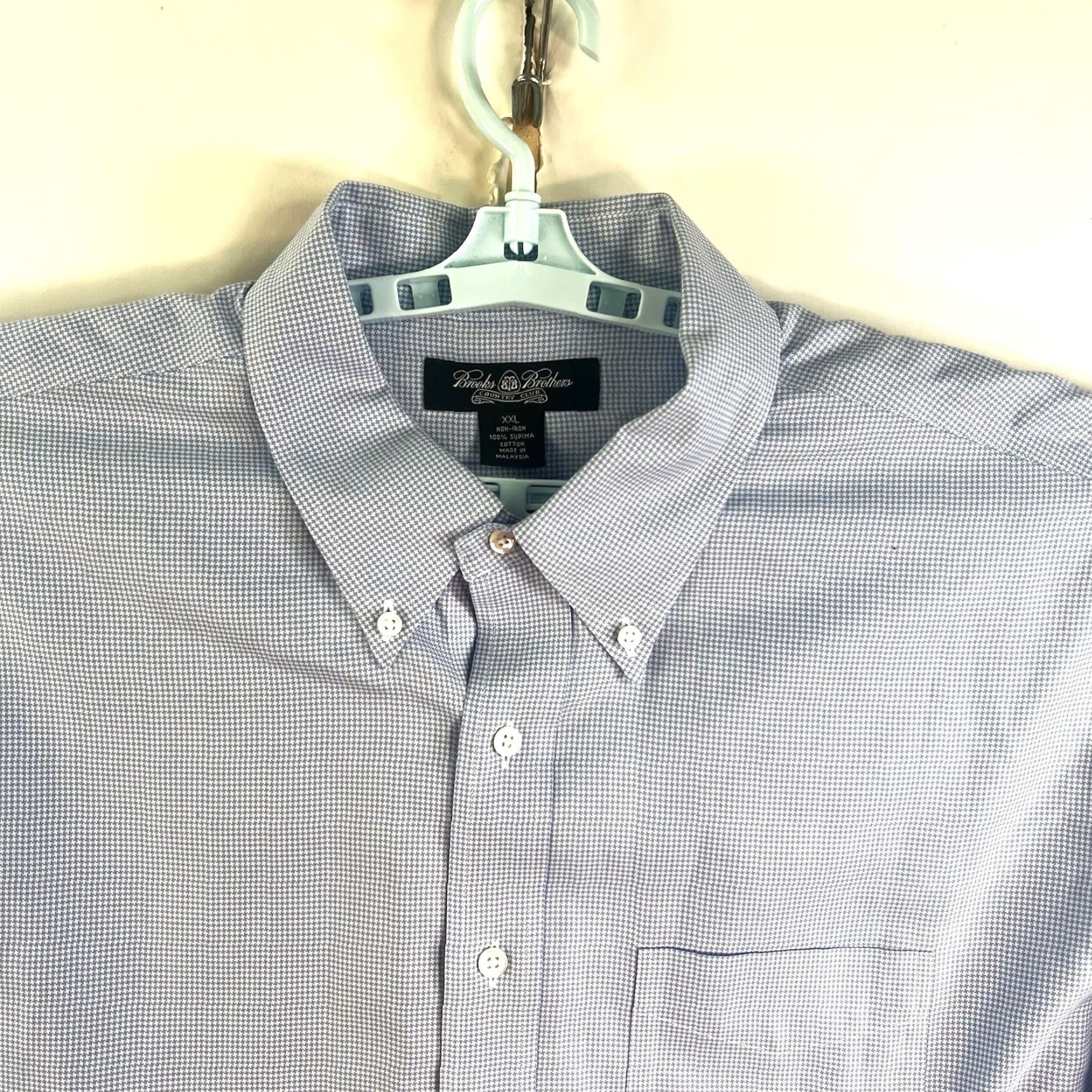 Brooks Brothers Brooks Brothers Country Club Houndstooth Button-Up Shirt Mens 2XL Blue Classic Regular Fit Size US XXL / EU 58 / 5 - 3 Thumbnail