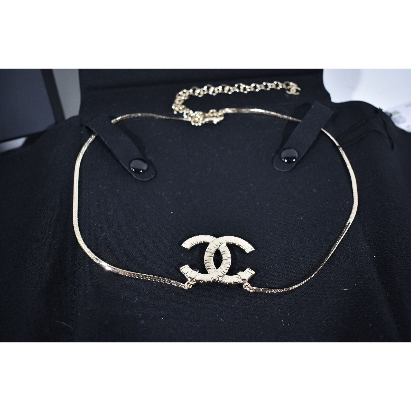 Chanel Chanel 22S Gold Metal Crystal Chain Pendant Choker Necklace Size ONE SIZE - 10 Thumbnail