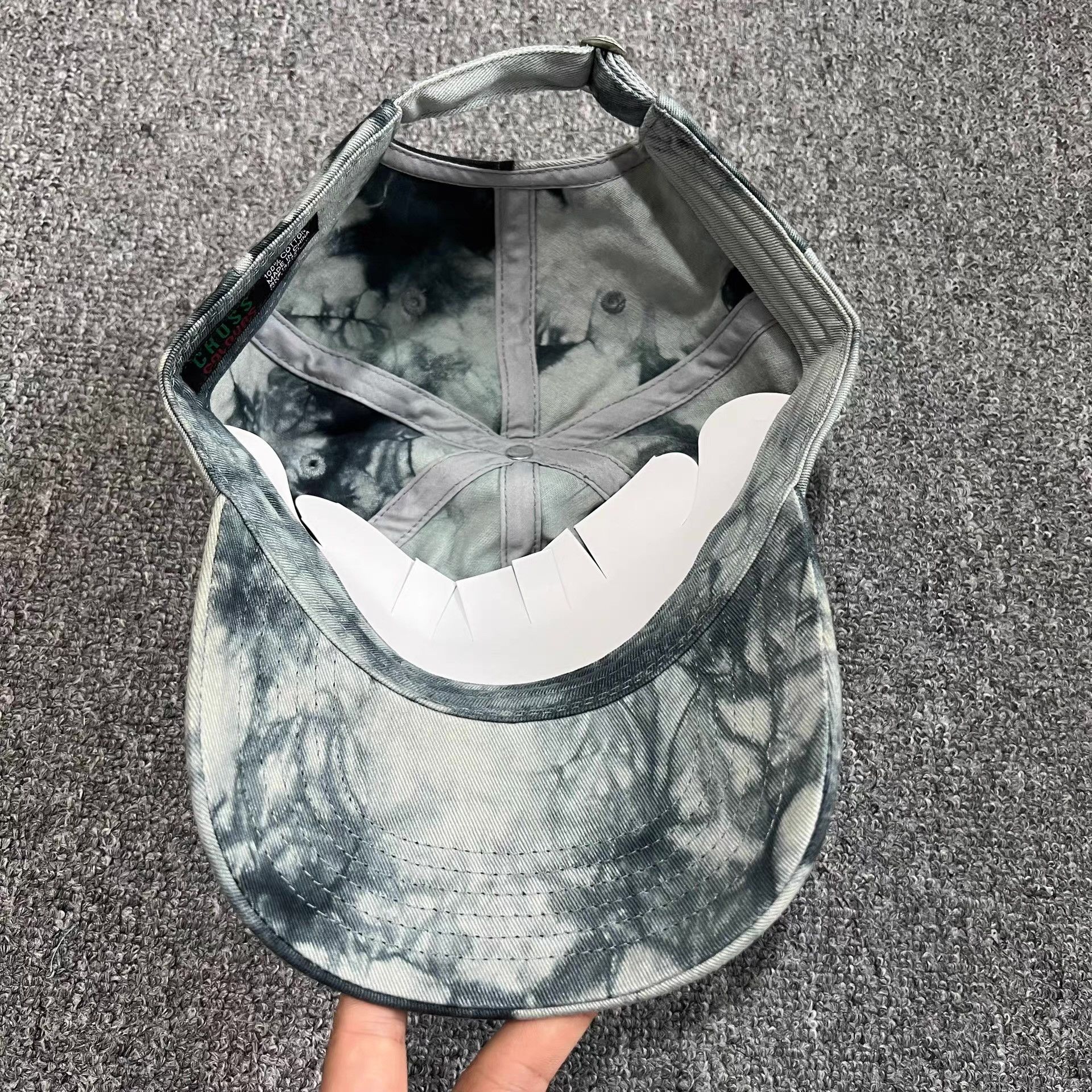 Cross Colours Cross Embroidered Tie-DyeCurved Brim Baseball Cap Visor Q7 Size ONE SIZE - 4 Thumbnail