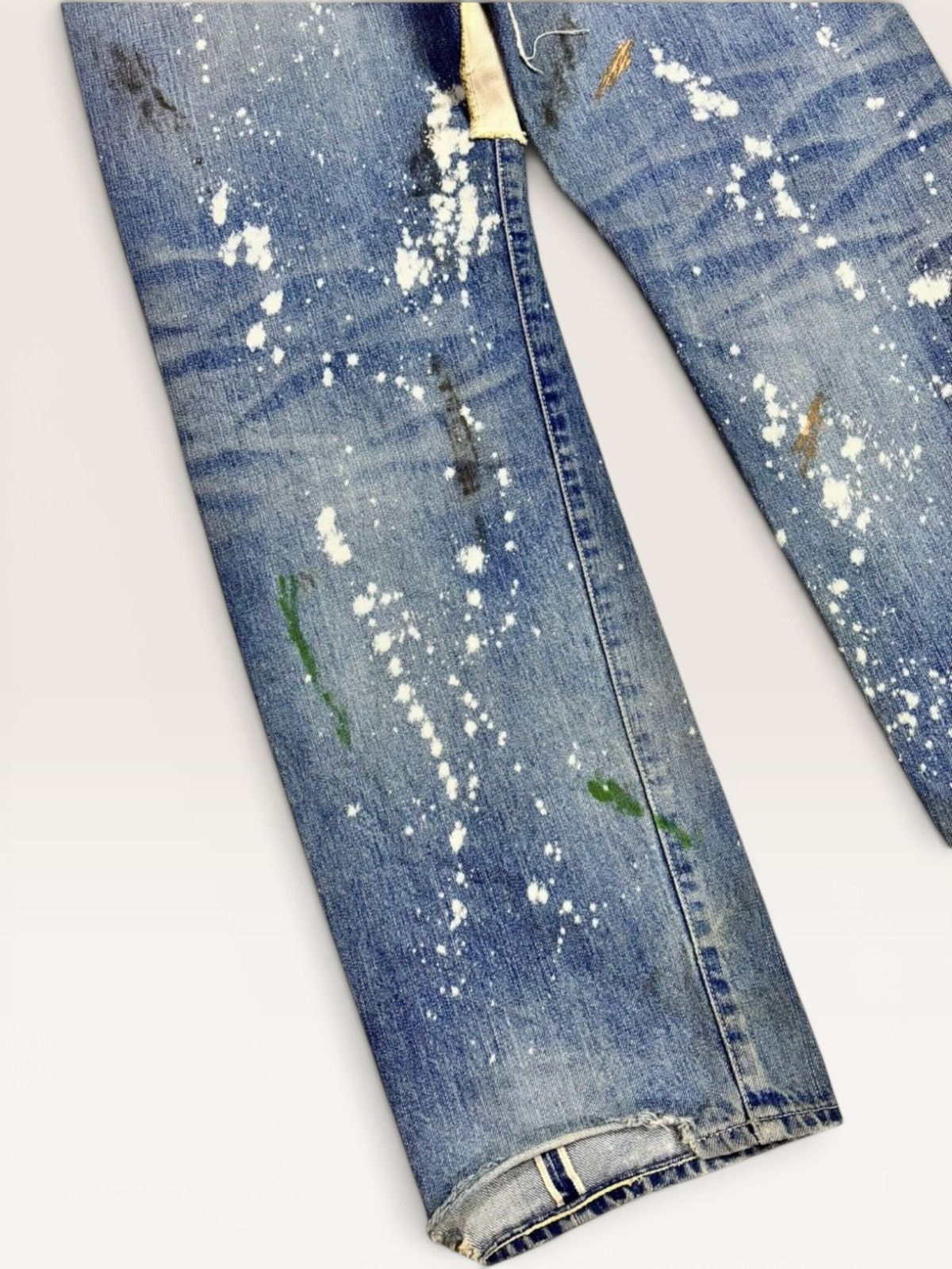 Junya Watanabe × Levi's Vtg Levis 501xx Big E Selvedge Splatter Patchwork Boro Jeans Size US 36 / EU 52 - 14 Thumbnail